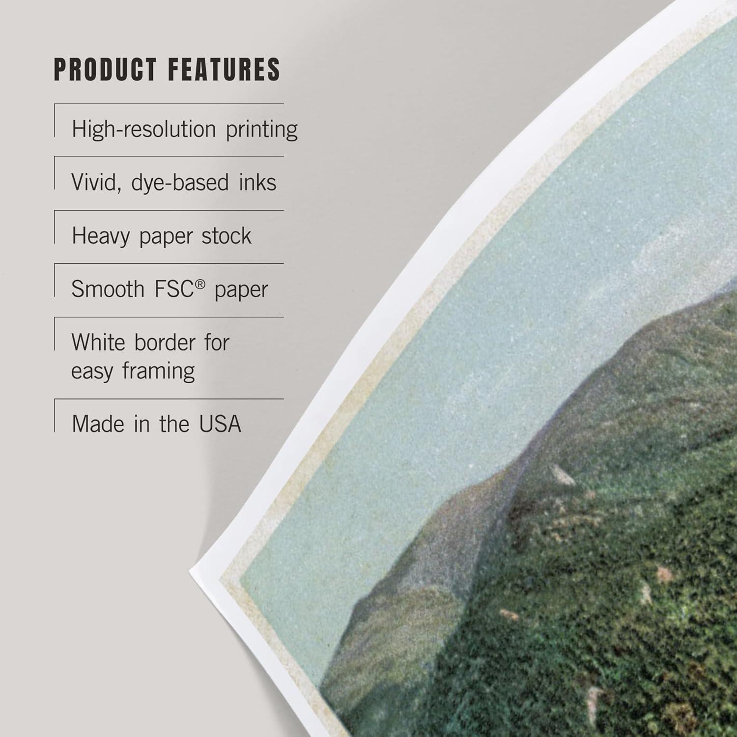 Impresión Artística Lantern Press 20x30 cm Montañas Blancas