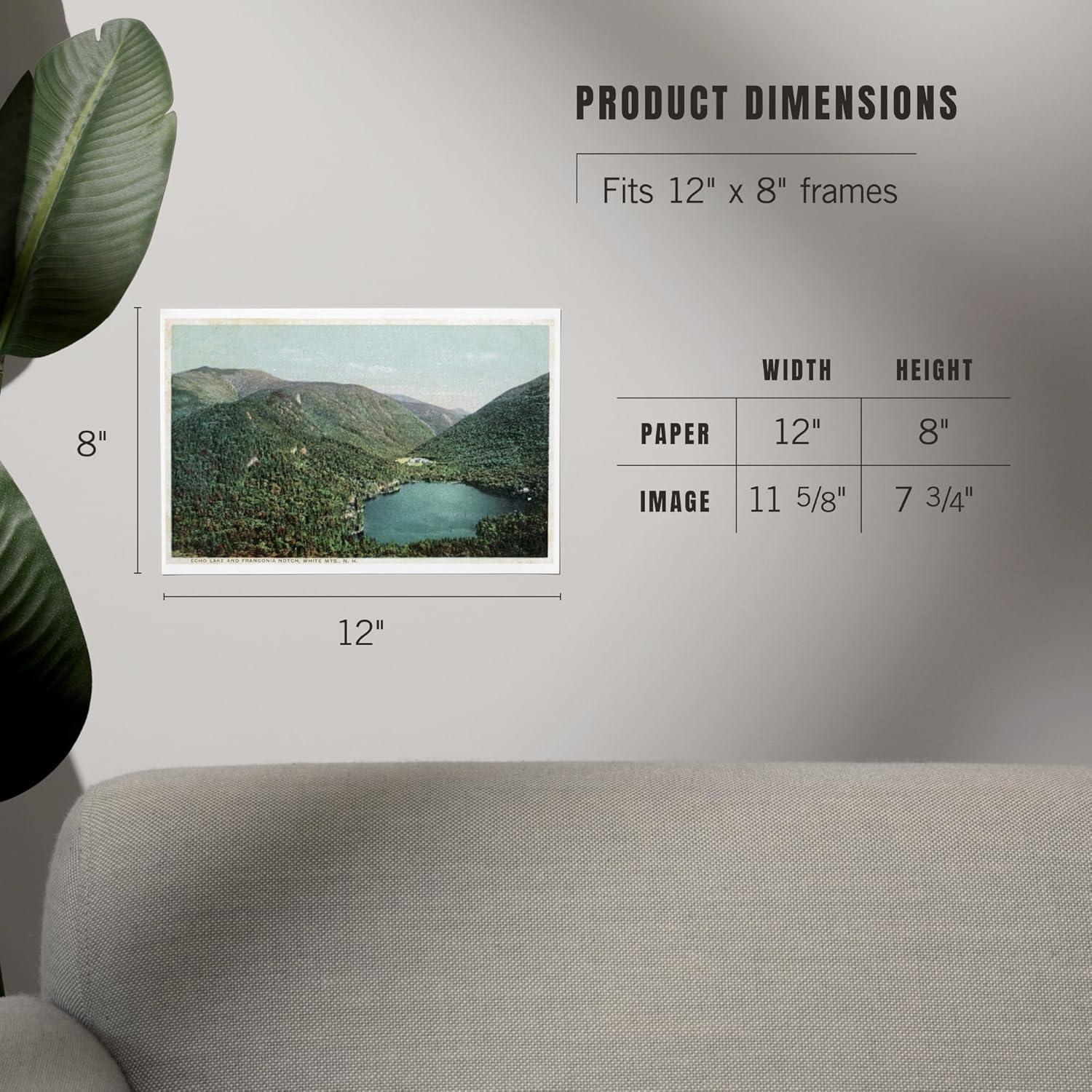 Impresión Artística Lantern Press 20x30 cm Montañas Blancas