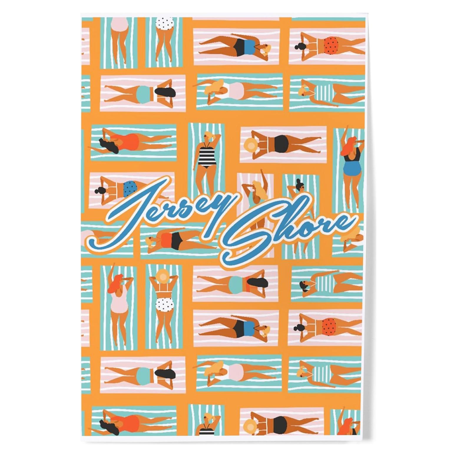 Impresión Artística Lantern Press 20x30 cm Playa Jersey Shore