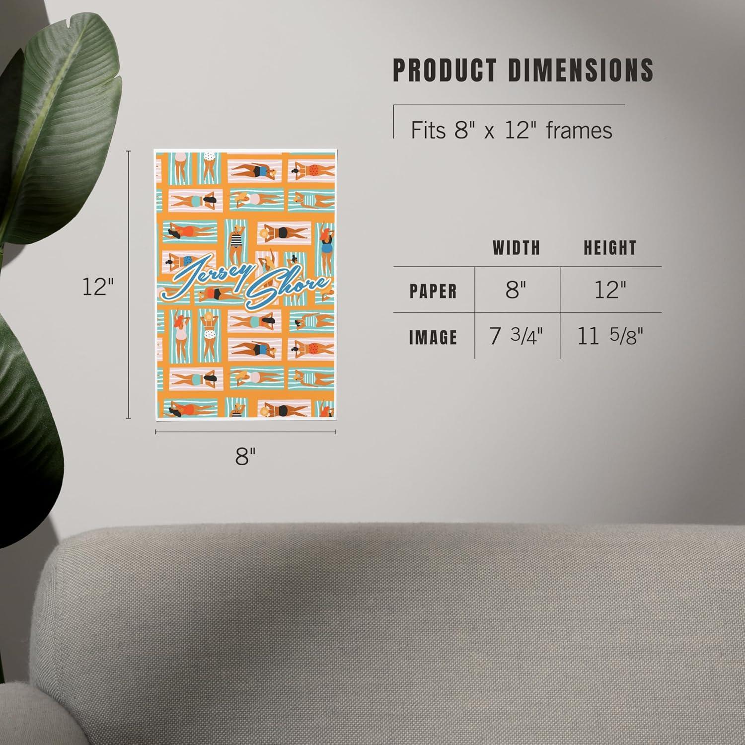 Impresión Artística Lantern Press 20x30 cm Playa Jersey Shore