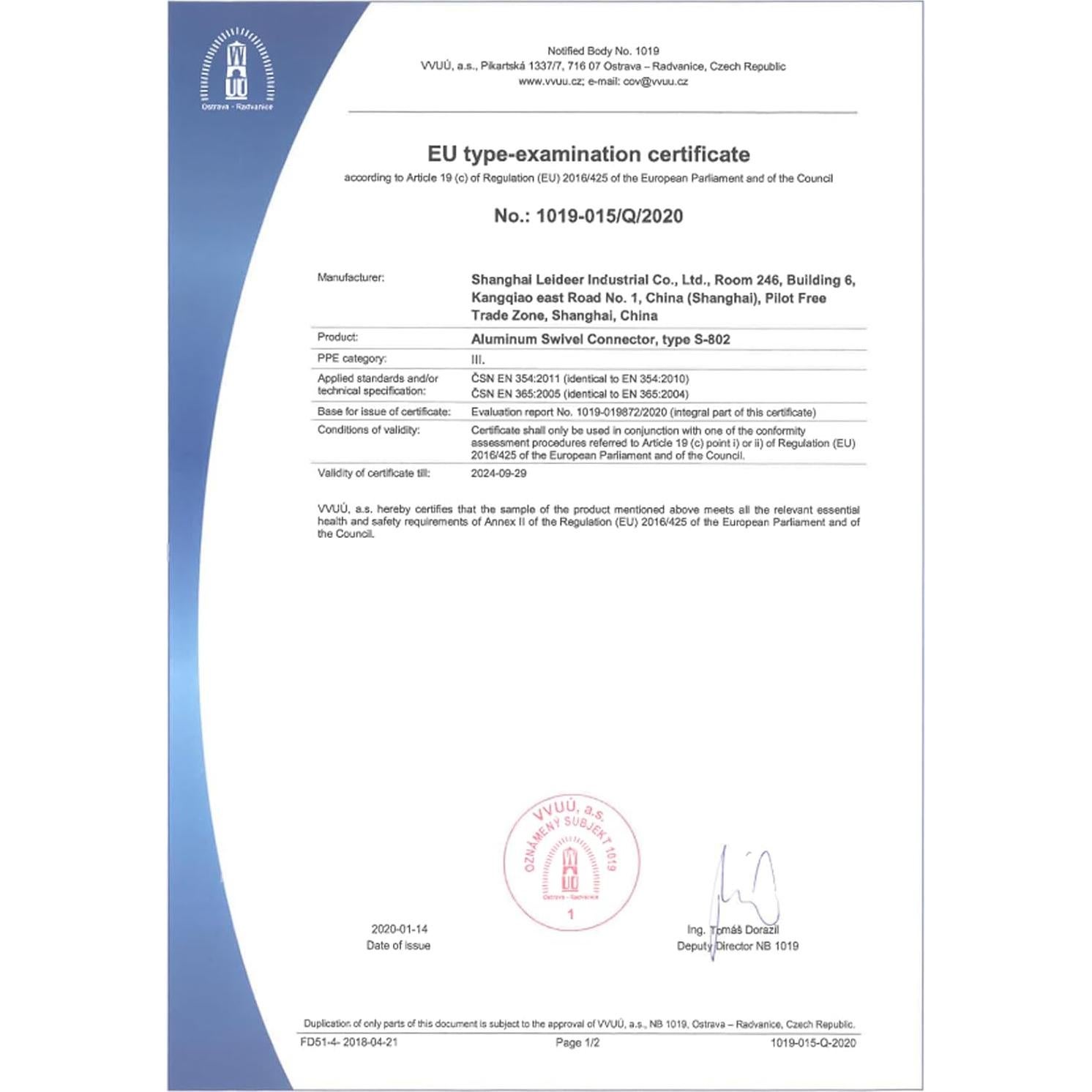 Gancho Giratorio 35kN SEPEAK Certificado CE para Columpio