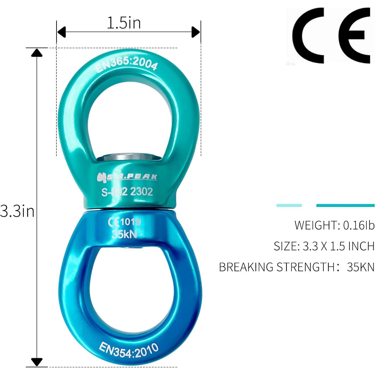 Gancho Giratorio 35kN SEPEAK Certificado CE para Columpio