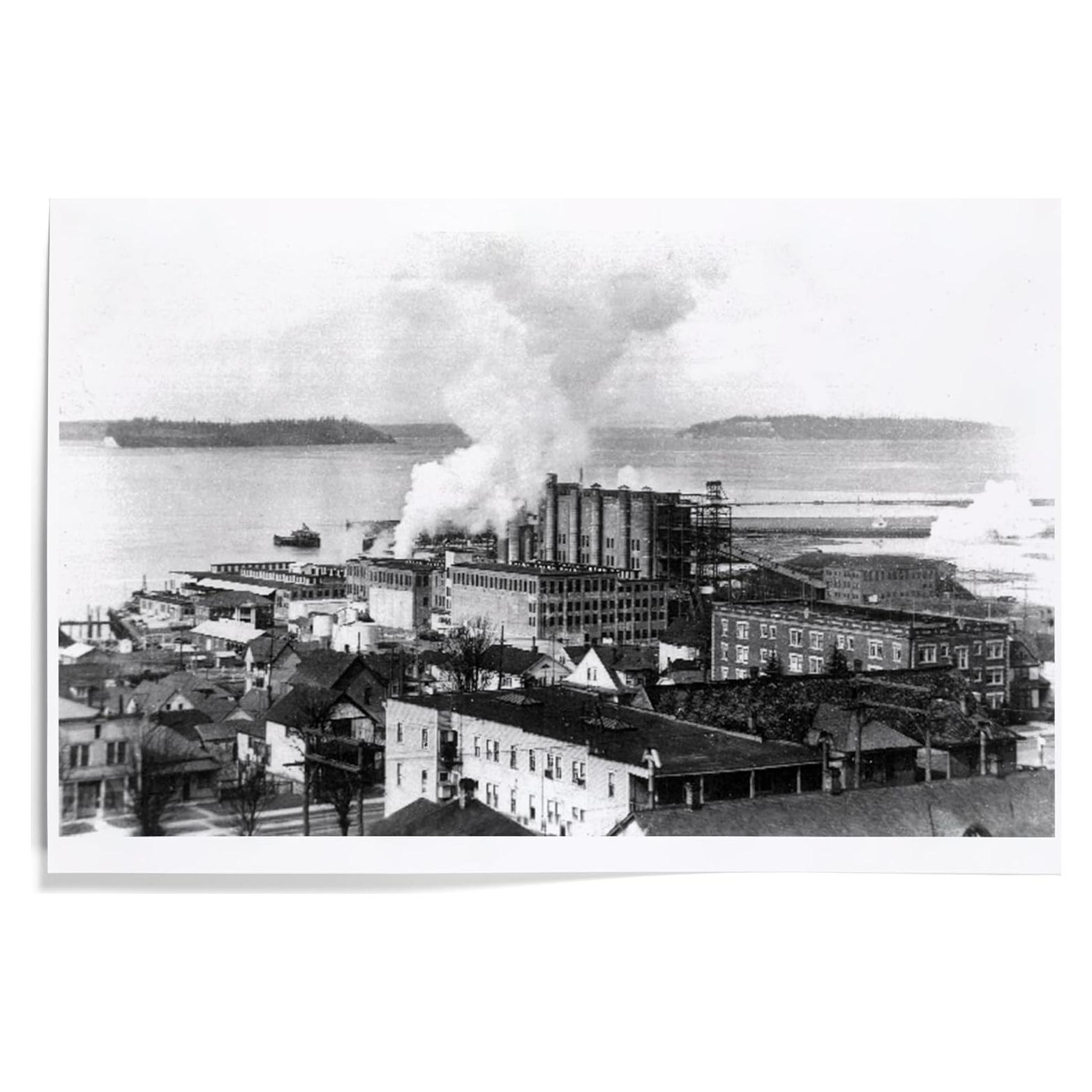 Impresión Artística 30x45 cm Lantern Press - Vista Aérea Fábrica