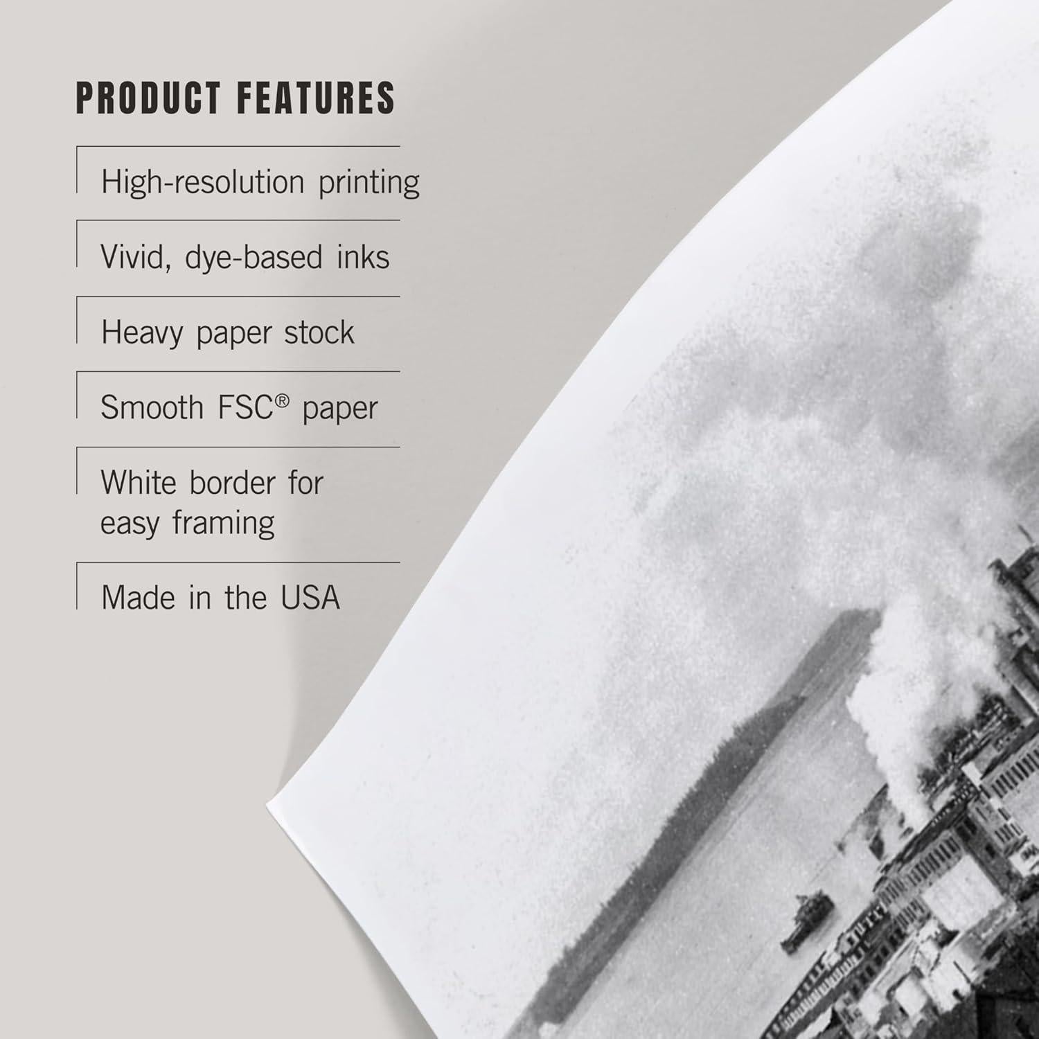 Impresión Artística 30x45 cm Lantern Press - Vista Aérea Fábrica