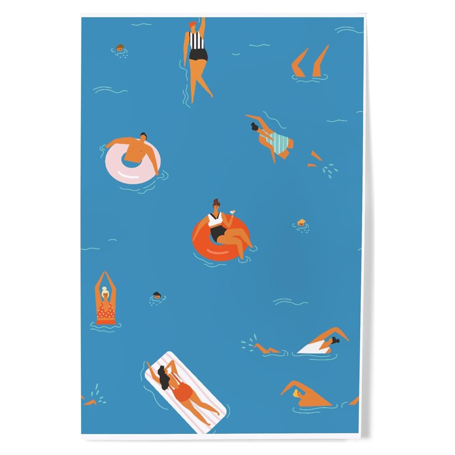 Impresión Artística Lantern Press 20x30 cm Escena Piscina