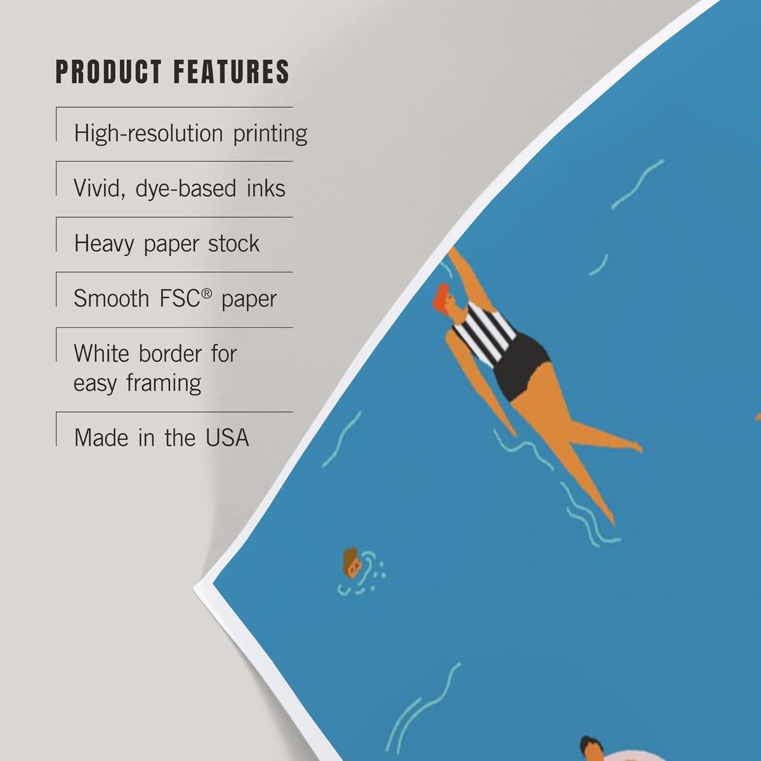 Impresión Artística Lantern Press 20x30 cm Escena Piscina