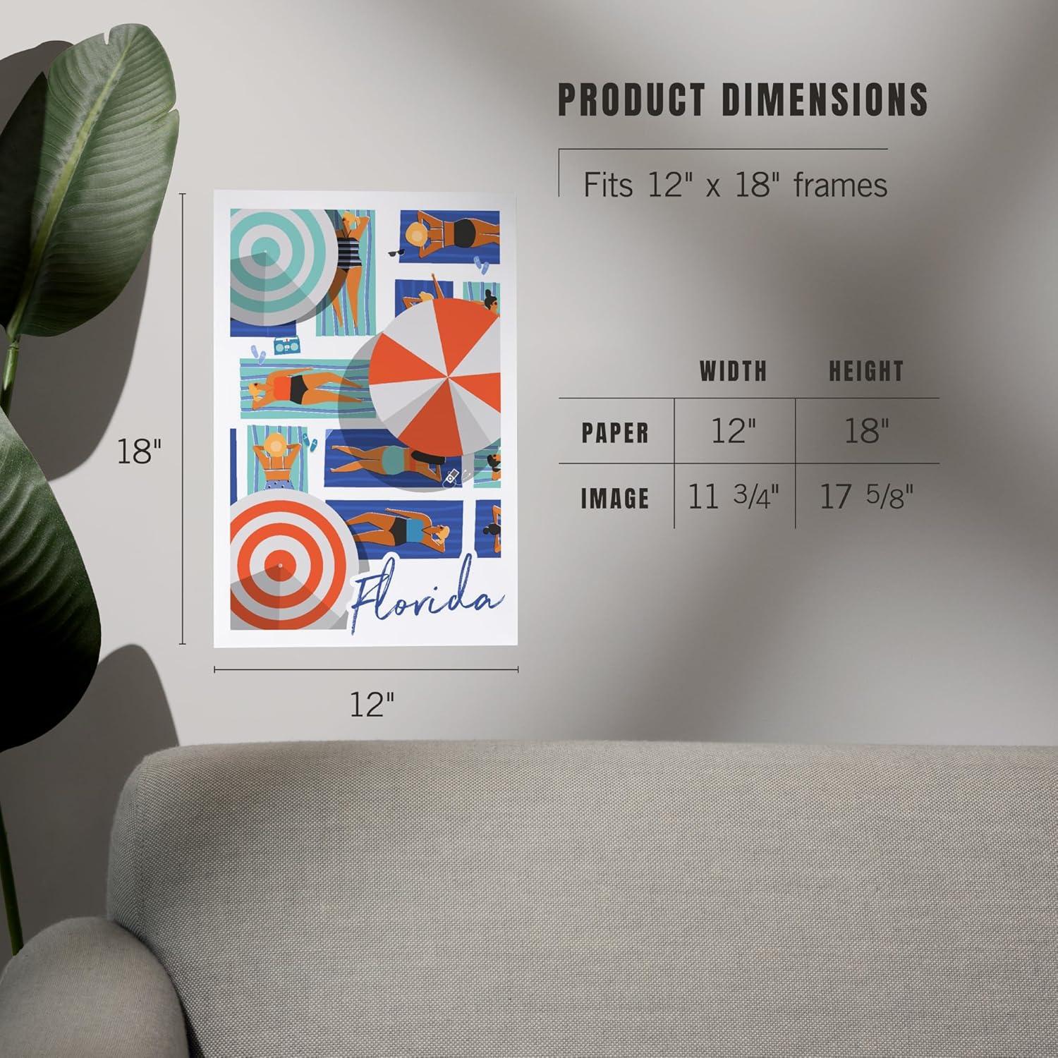 Impresión Artística Lantern Press 30x45 cm Playa Florida