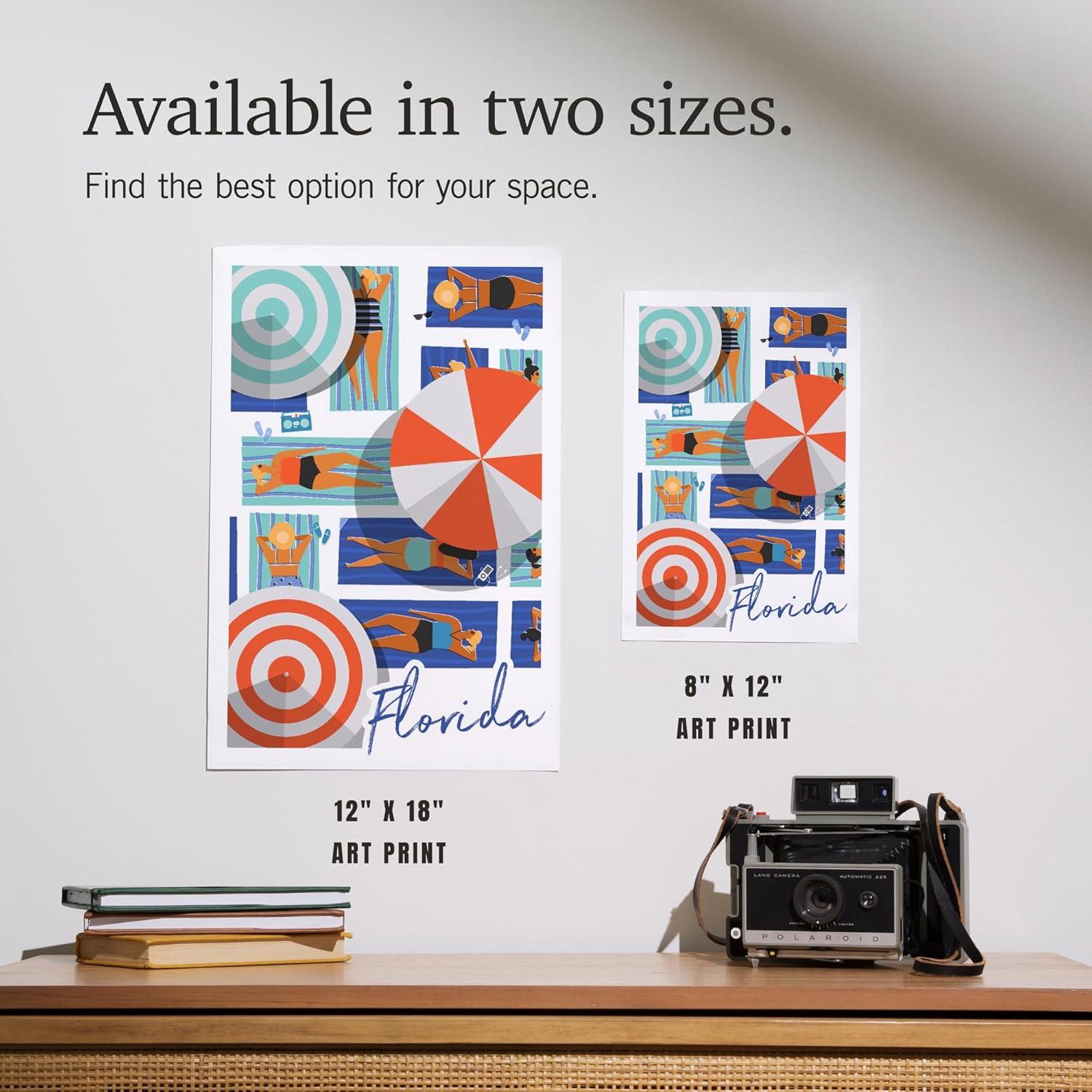 Impresión Artística Lantern Press 30x45 cm Playa Florida