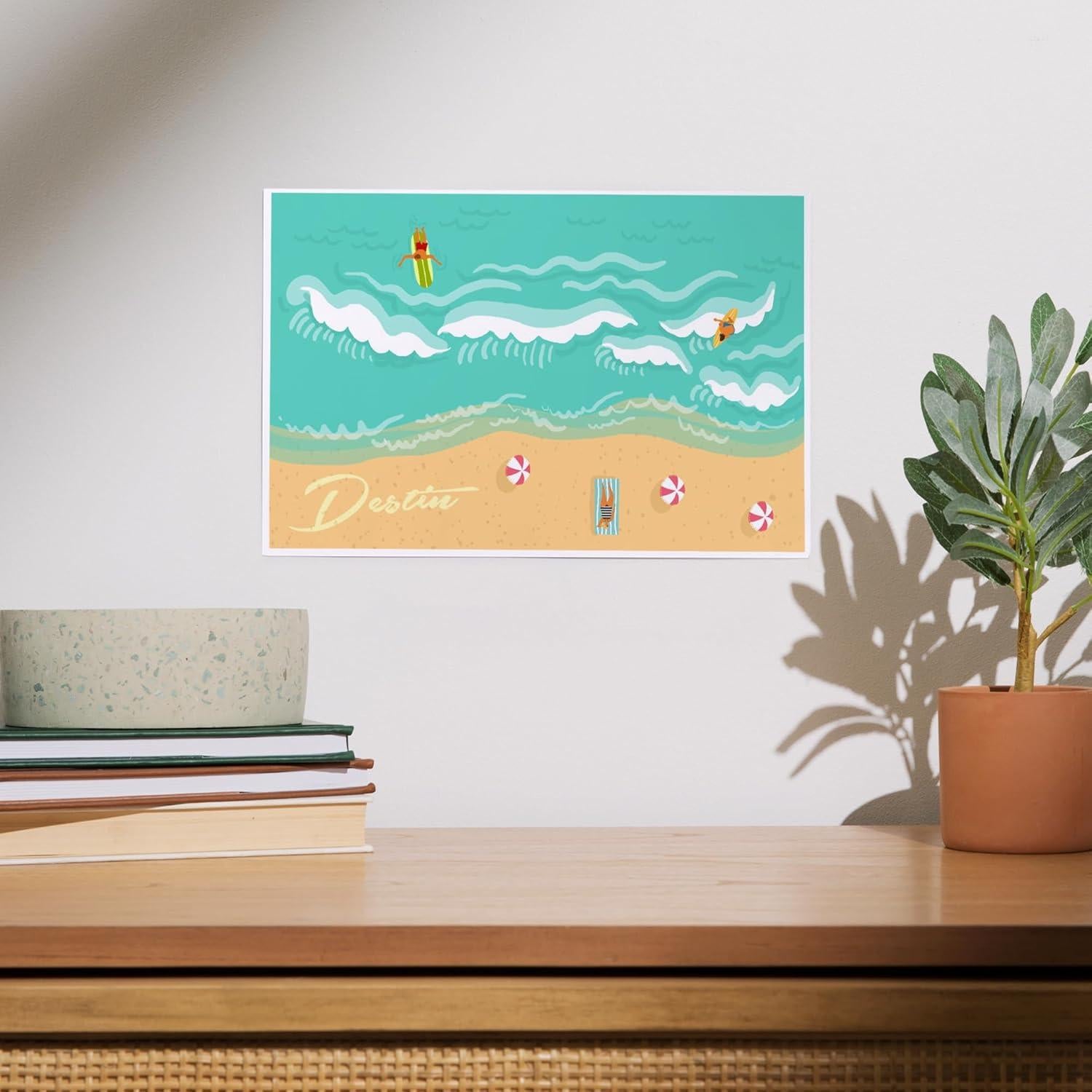 Impresión Artística Lantern Press 20x30 cm Playa Destin