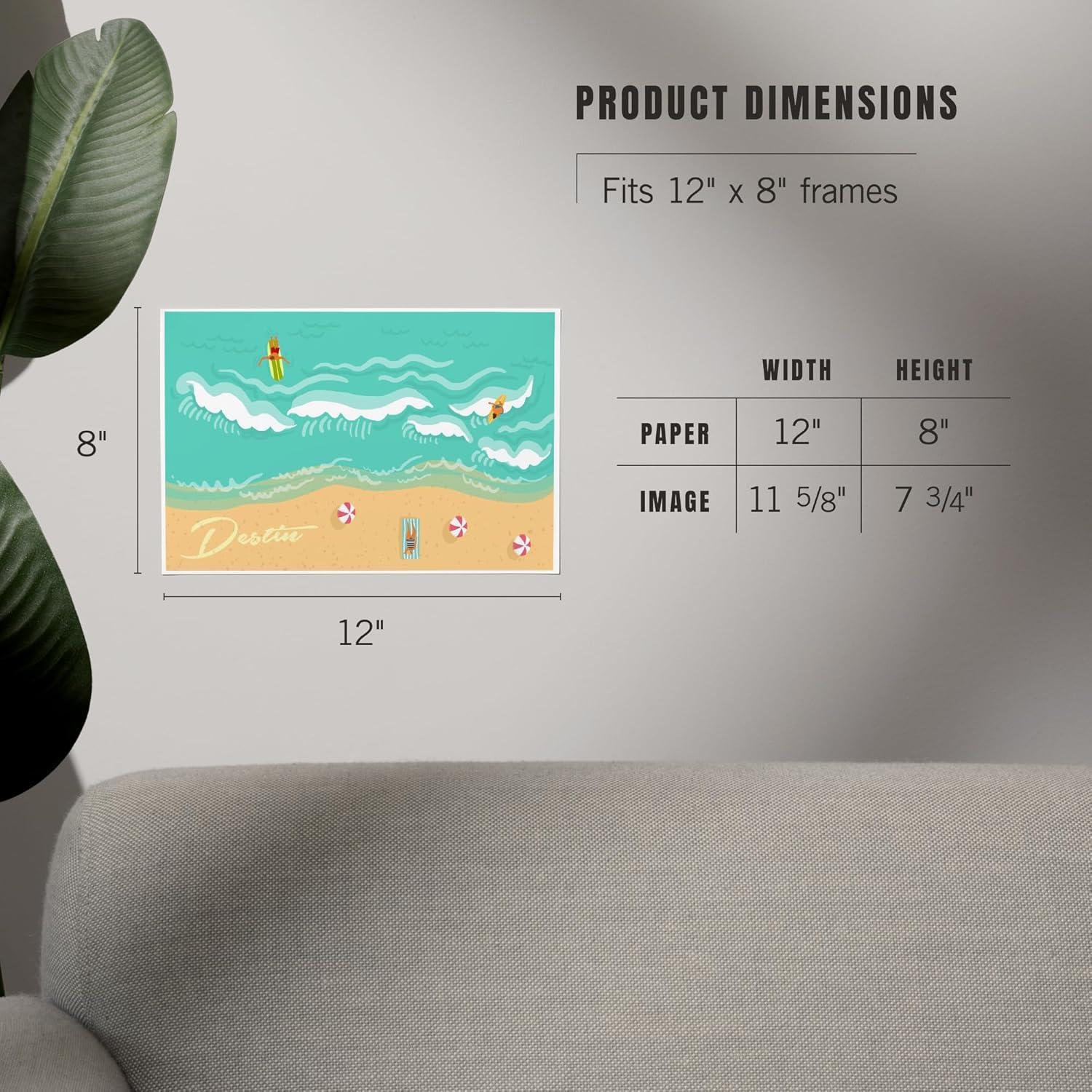 Impresión Artística Lantern Press 20x30 cm Playa Destin