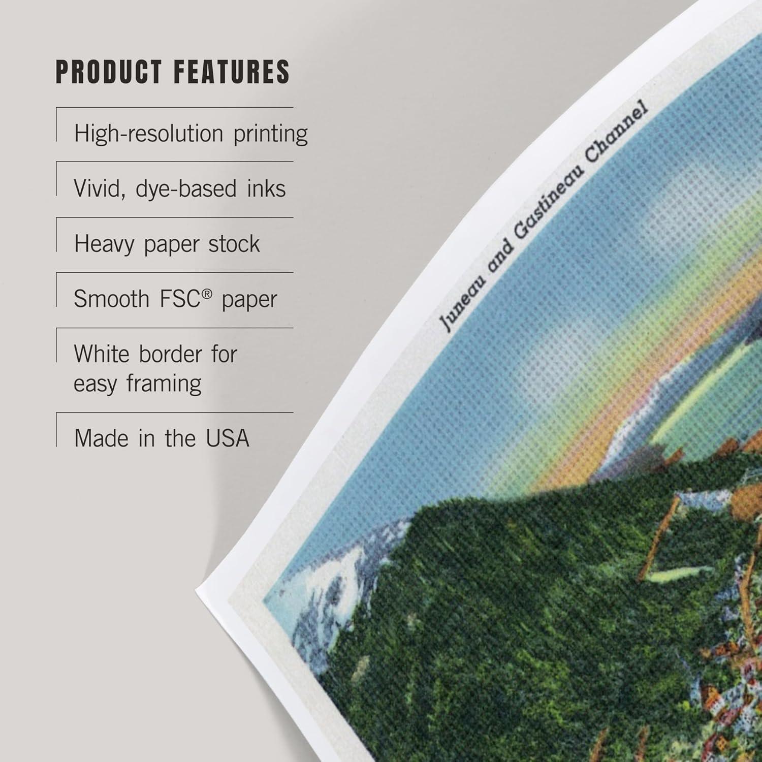 Impresión Artística Lantern Press 20x30 cm Juneau Alaska