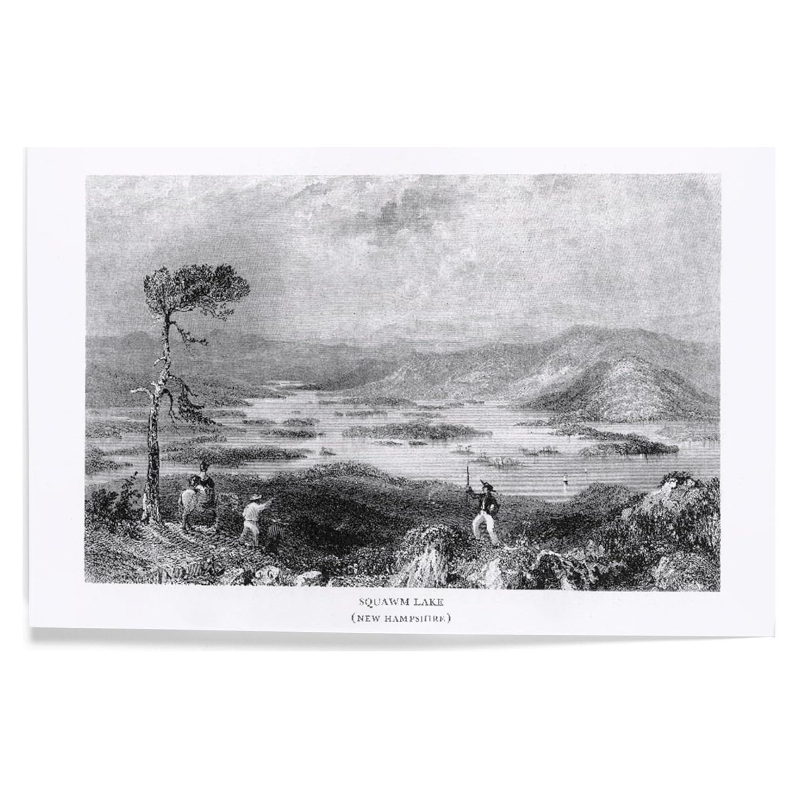 Impresión Artística Lantern Press 20x30 cm Lago Squam