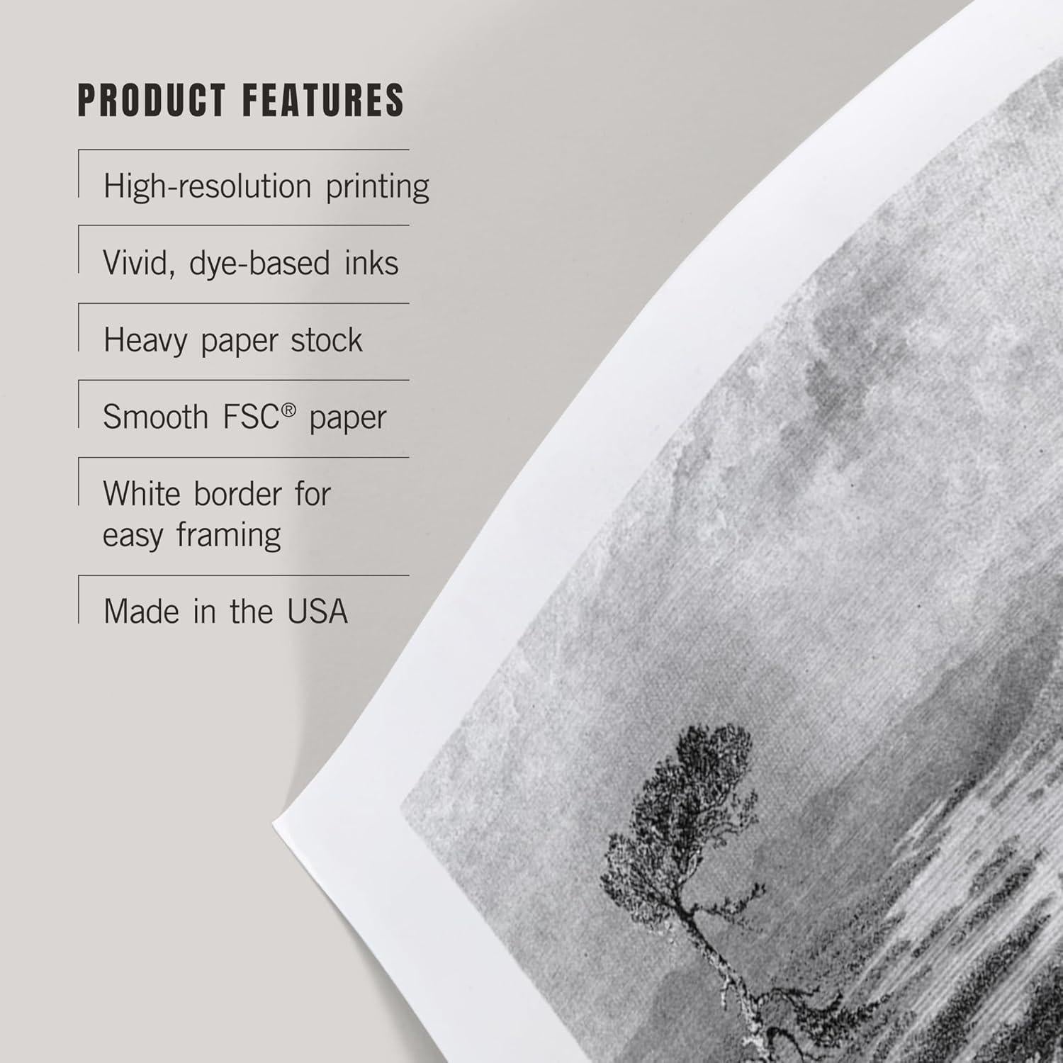 Impresión Artística Lantern Press 20x30 cm Lago Squam