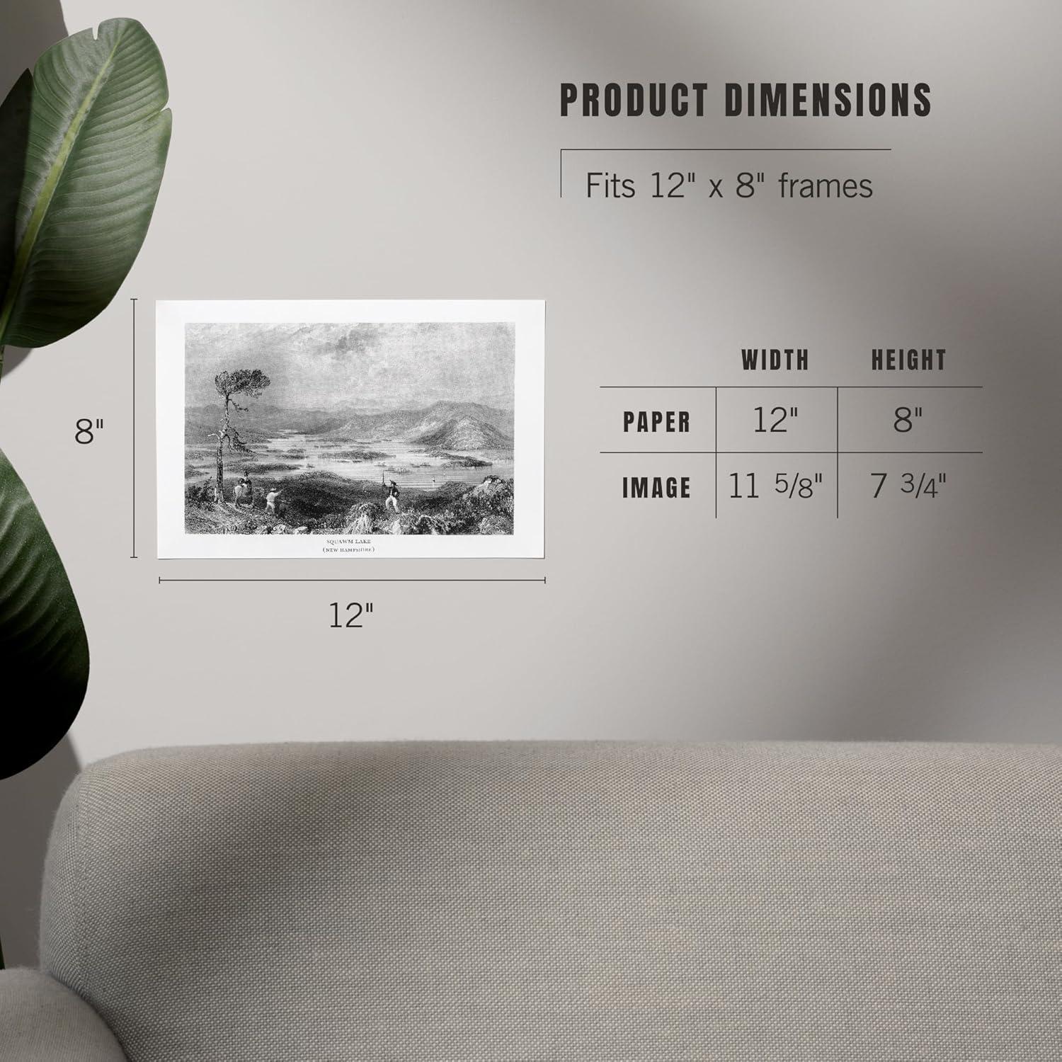 Impresión Artística Lantern Press 20x30 cm Lago Squam