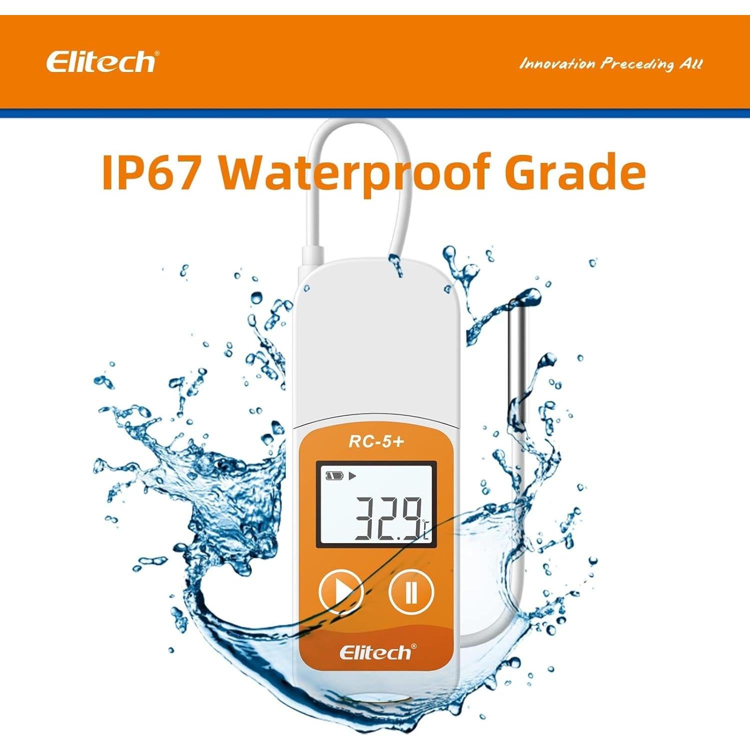 Registrador de Datos de Temperatura Elitech RC-5+ TE USB 32,000 Puntos