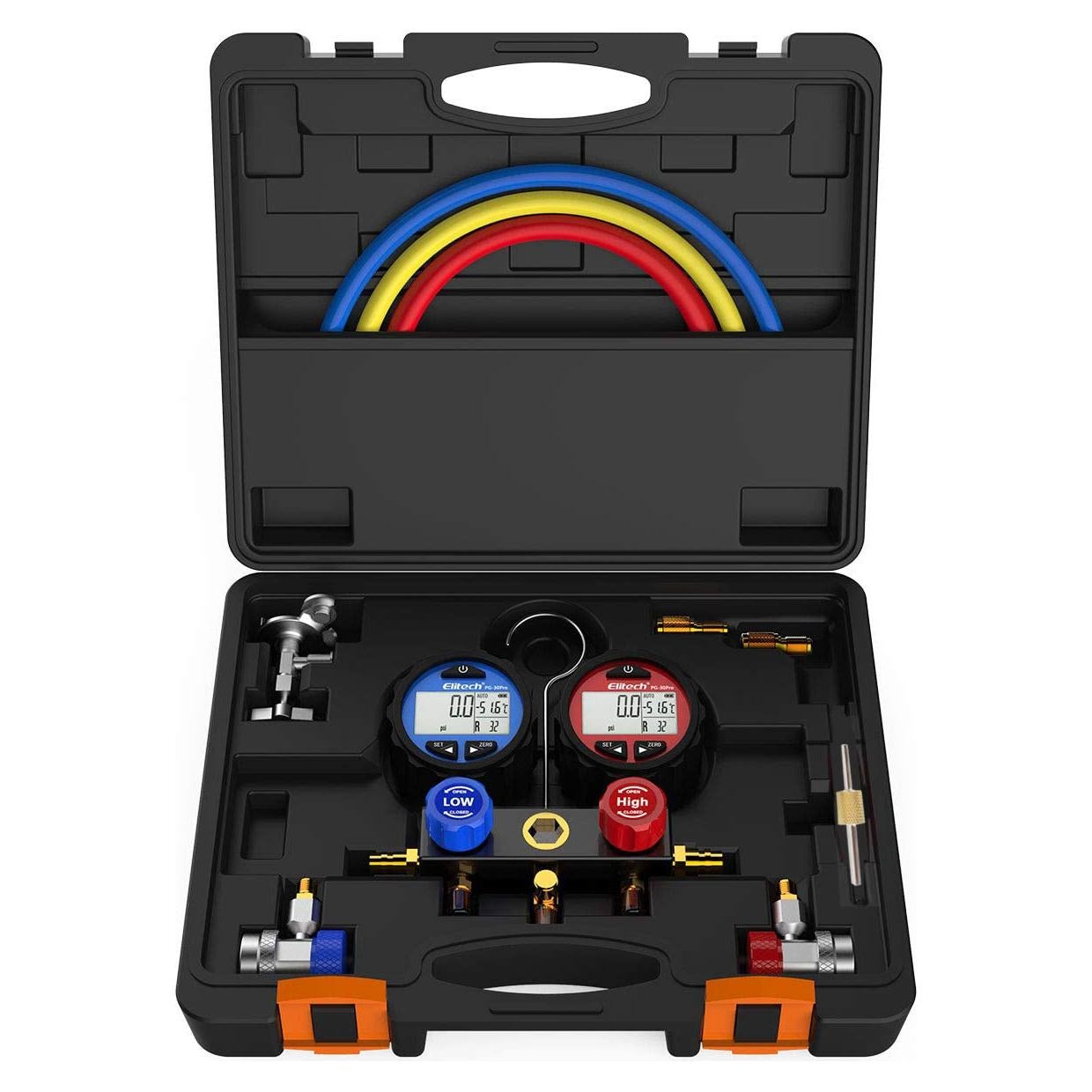 Manómetro de Refrigerante Elitech DMG-3 con Mangueras 1.25m