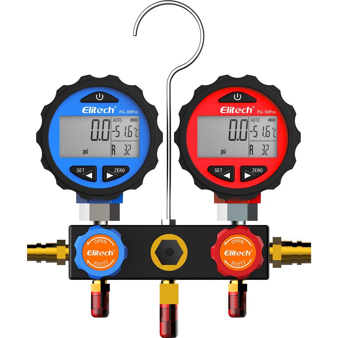 Manómetro de Refrigerante Elitech DMG-3 con Mangueras 1.25m