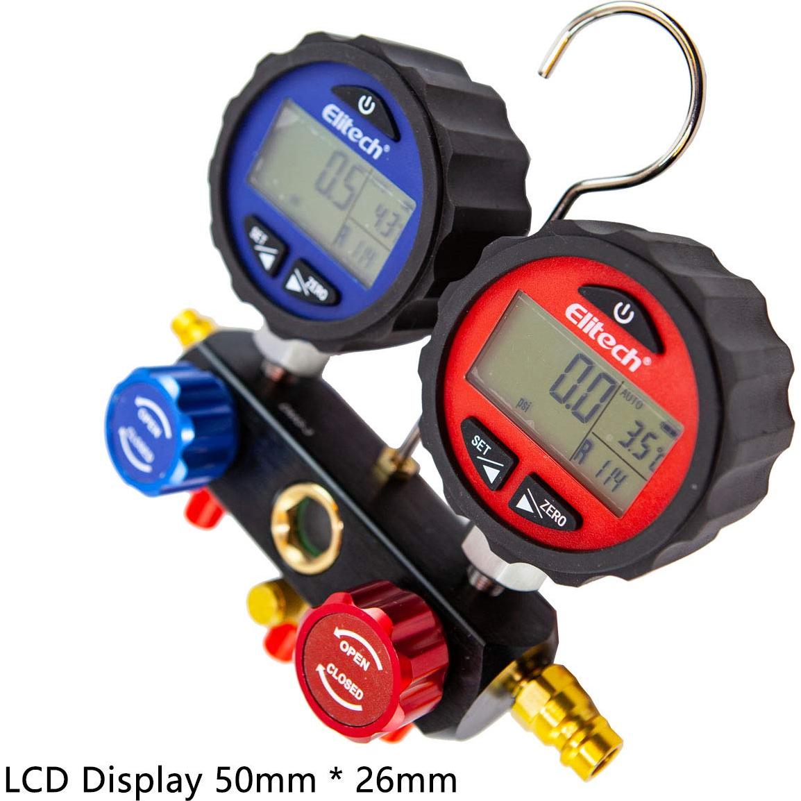 Manómetro de Refrigerante Elitech DMG-3 con Mangueras 1.25m