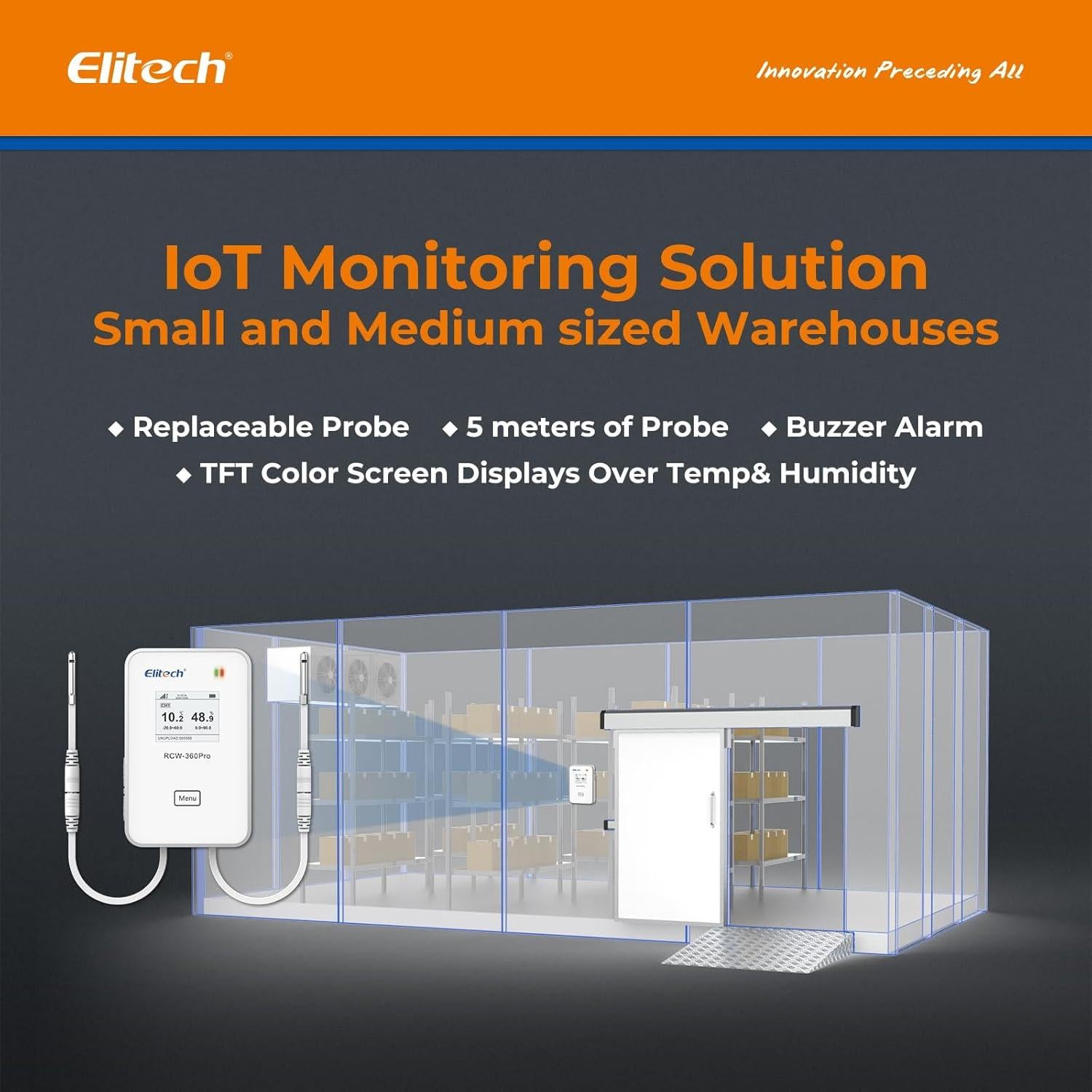 Monitoreo de Temperatura y Humedad Elitech RCW-360Pro 4G