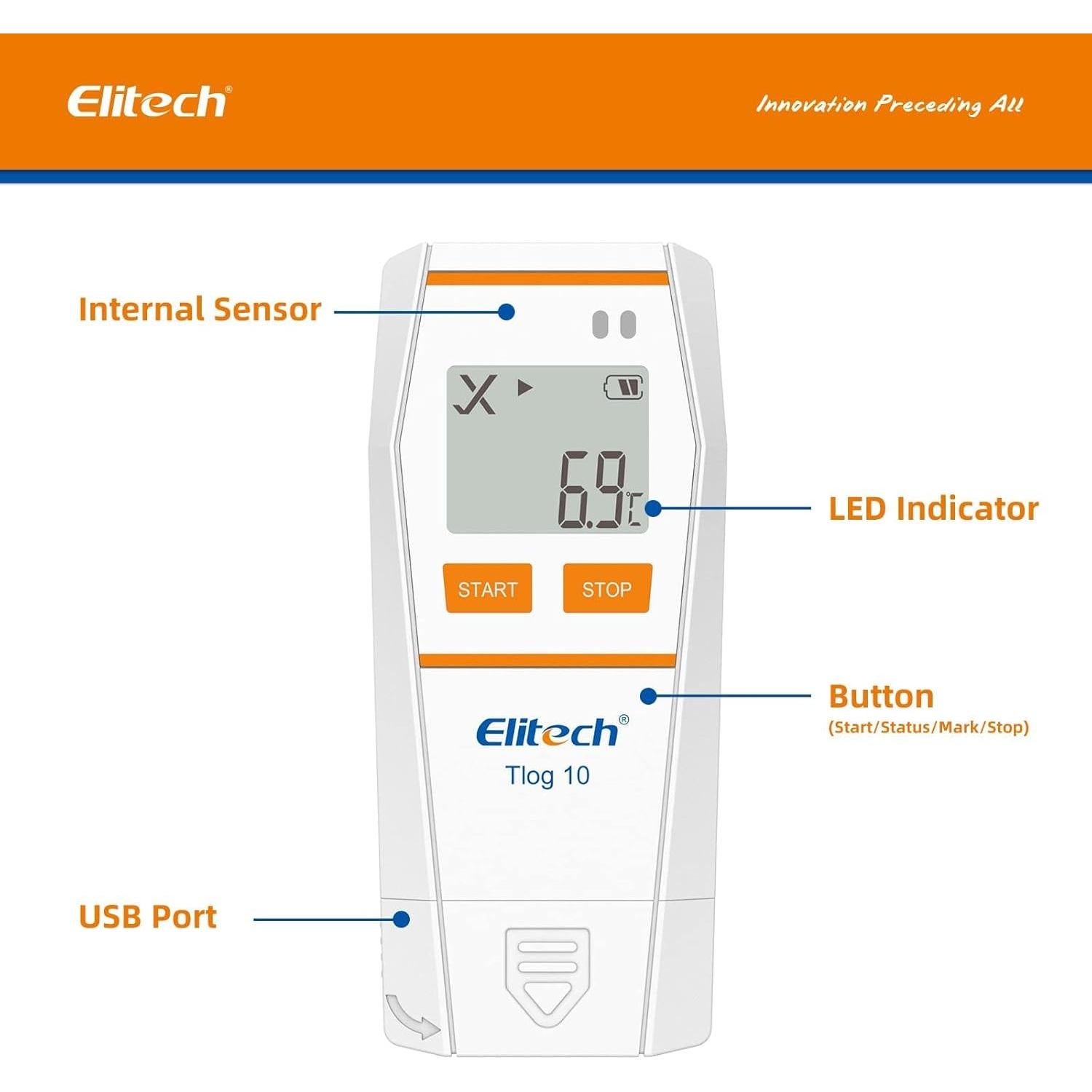Registrador de Datos de Temperatura Elitech Tlog 10 USB PDF