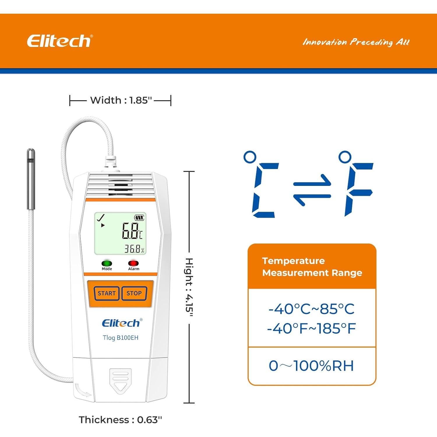 Registrador de Datos de Temperatura Elitech RC-5+ TE USB