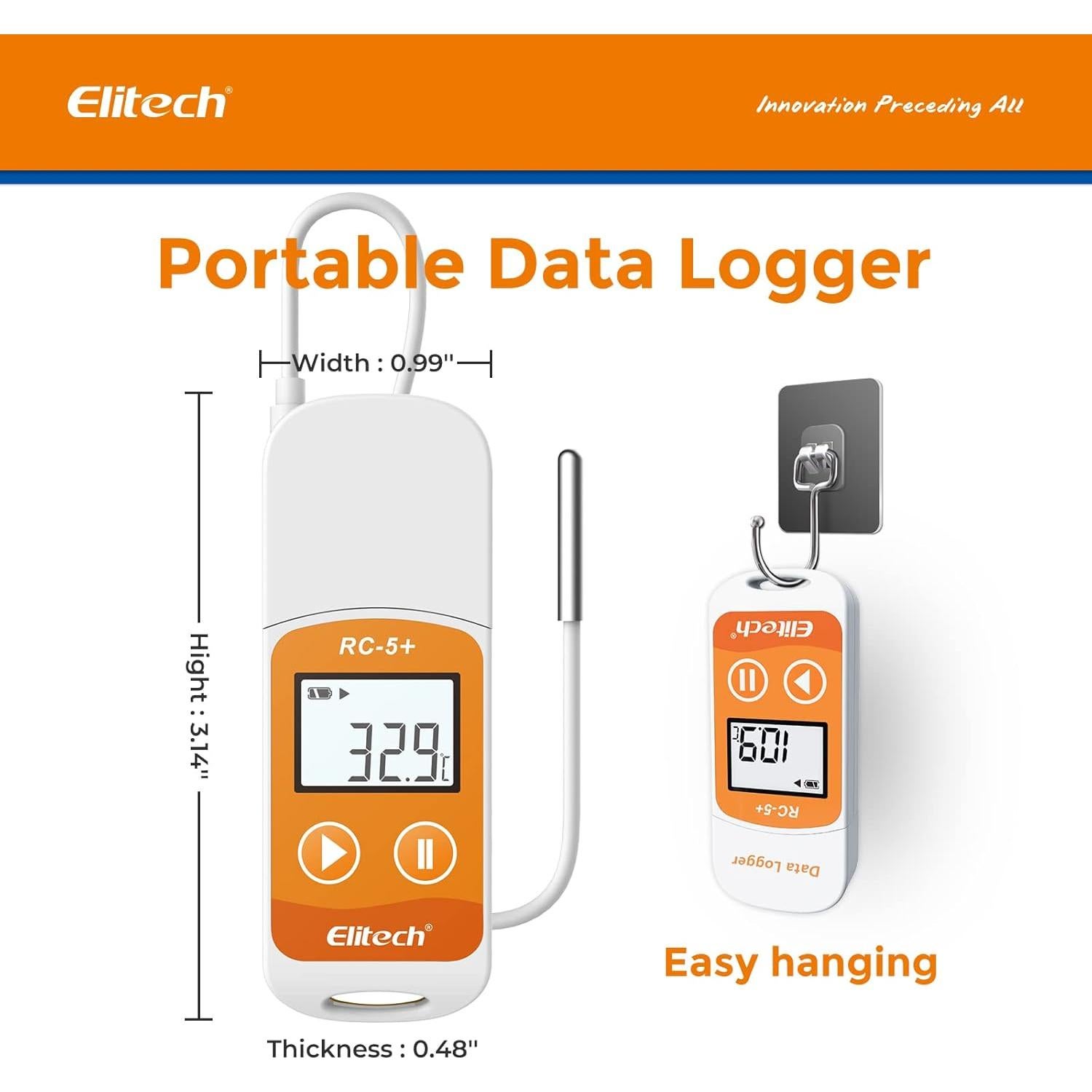 Registrador de Datos de Temperatura Elitech RC-5+ TE USB
