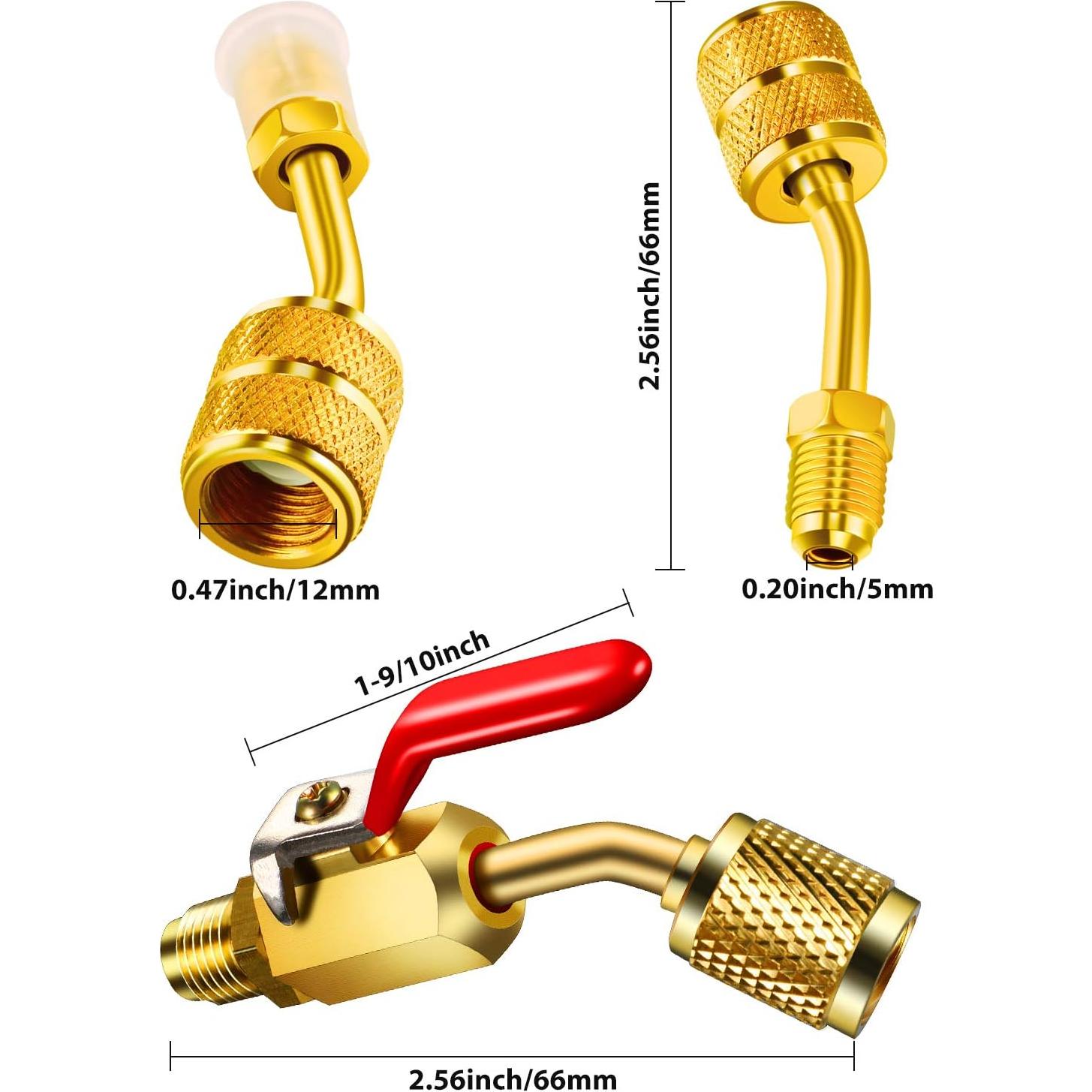 Válvula de Bola en Ángulo Mudder 1/4" y Adaptadores 7 Piezas