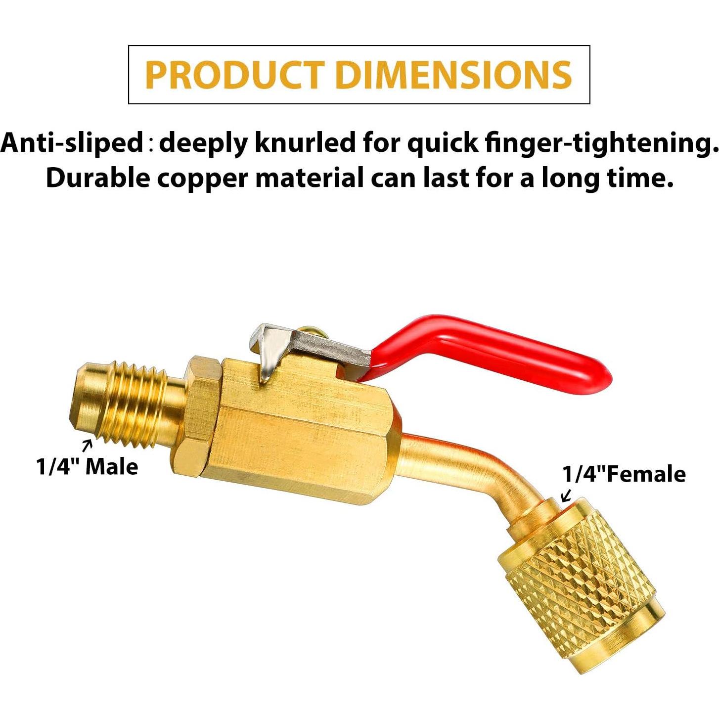 Válvula de Bola en Ángulo Mudder 1/4" y Adaptadores 7 Piezas