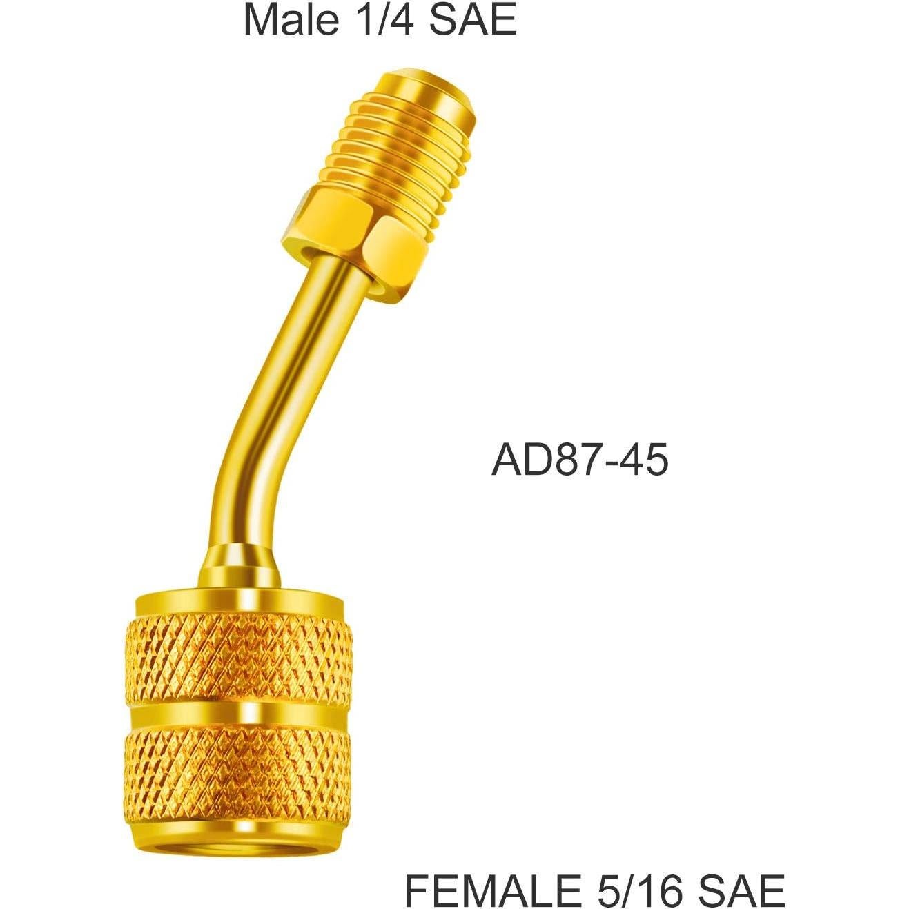 Válvula de Bola en Ángulo Mudder 1/4" y Adaptadores 7 Piezas