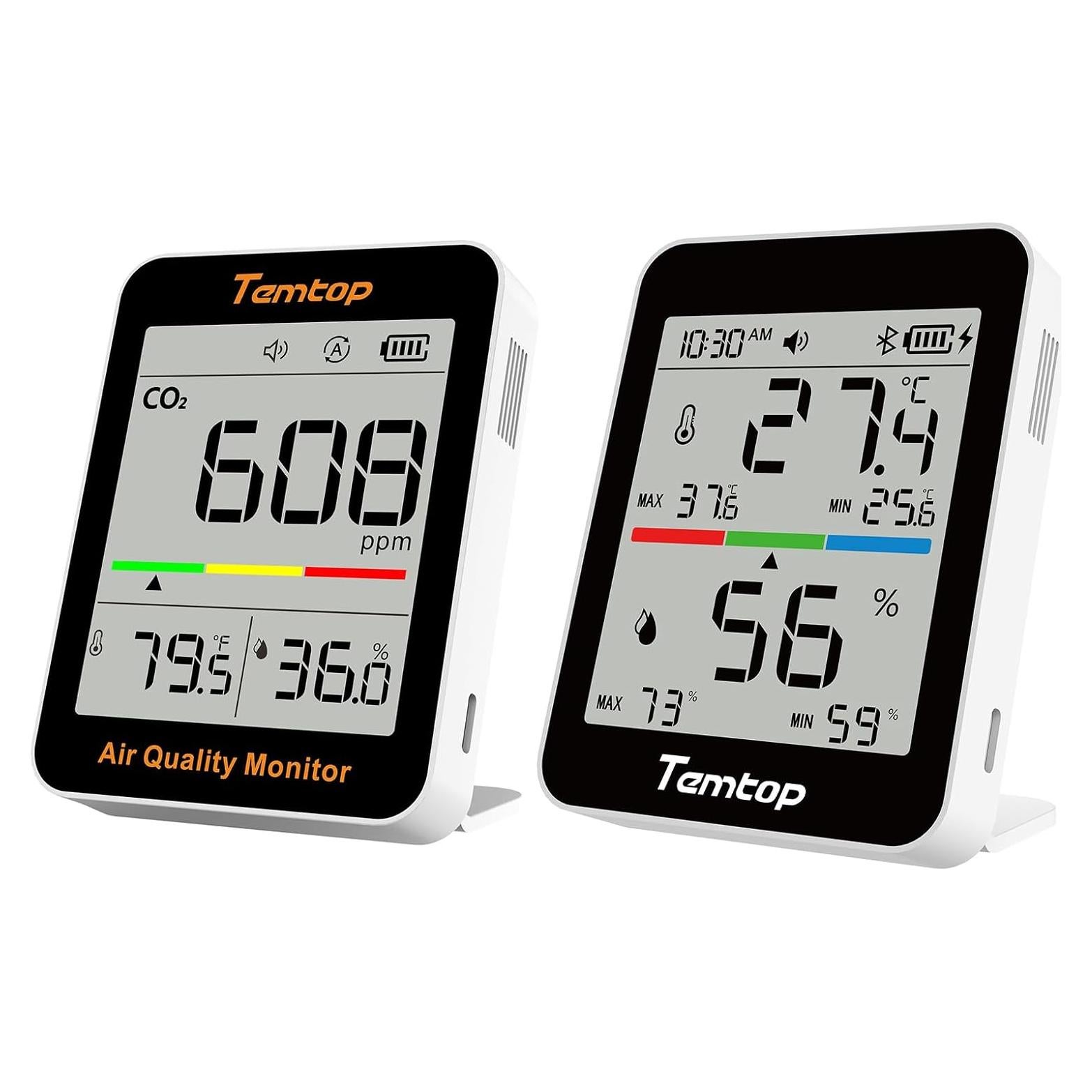 Monitor de Calidad del Aire Temtop C1 y Termómetro T1