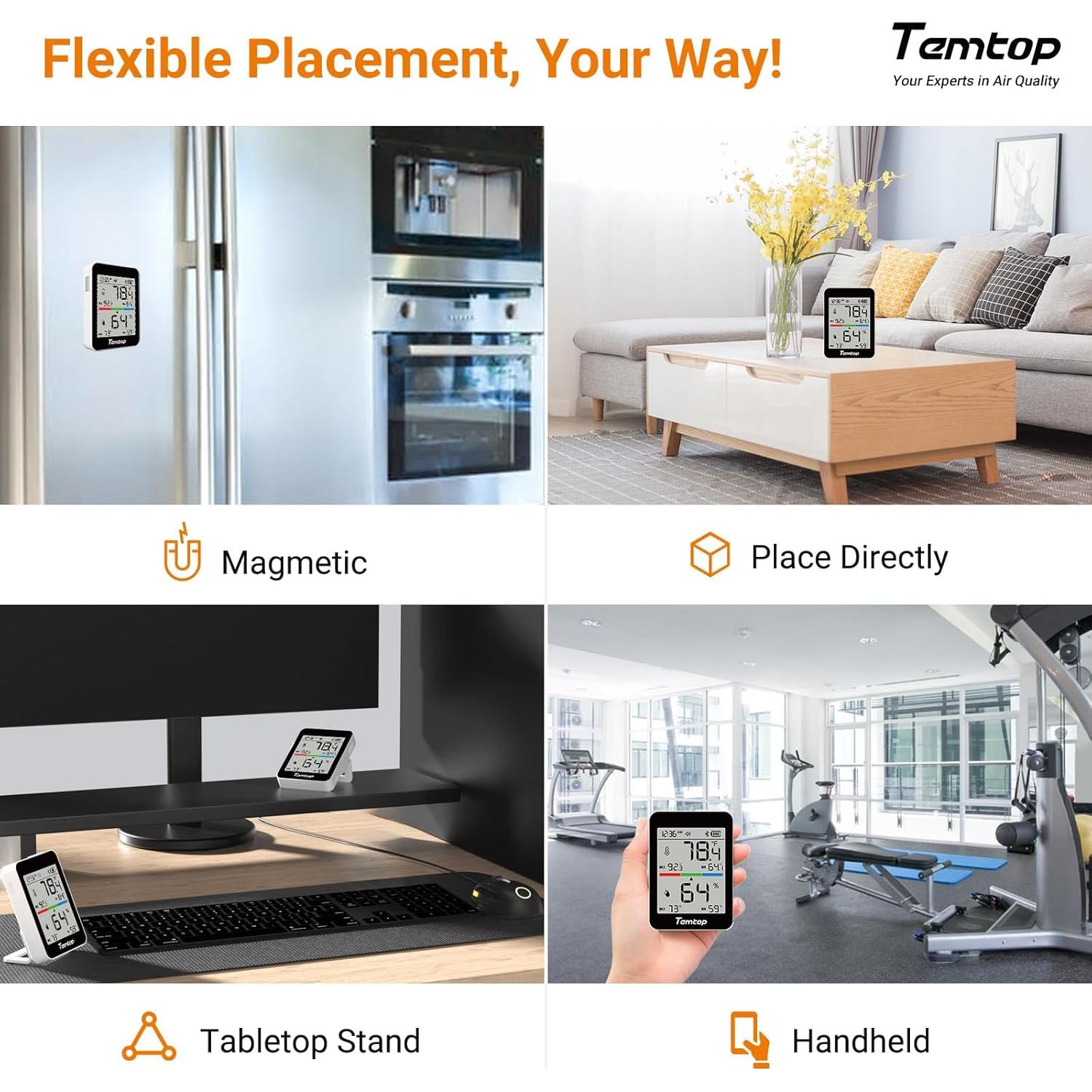 Monitor de Calidad del Aire Temtop C1 y Termómetro T1