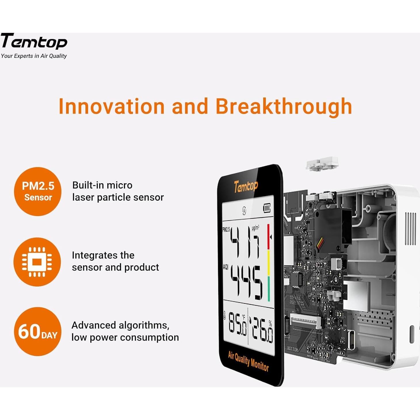 Monitor de Calidad del Aire Temtop S1 y CO2 C1 Combo