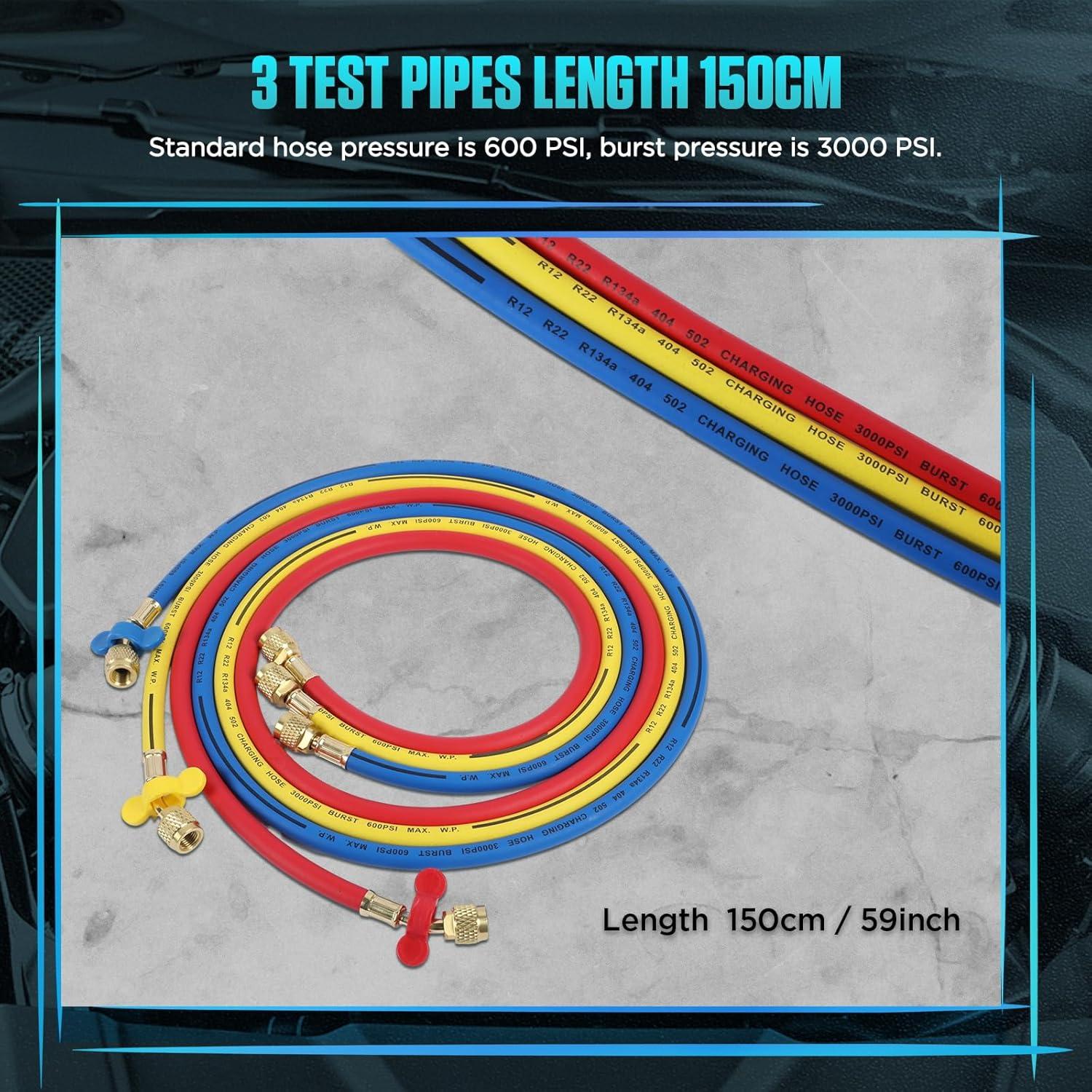 Manómetros Digitales HVAC MOTOCOCHE R410A R22 2 Vías