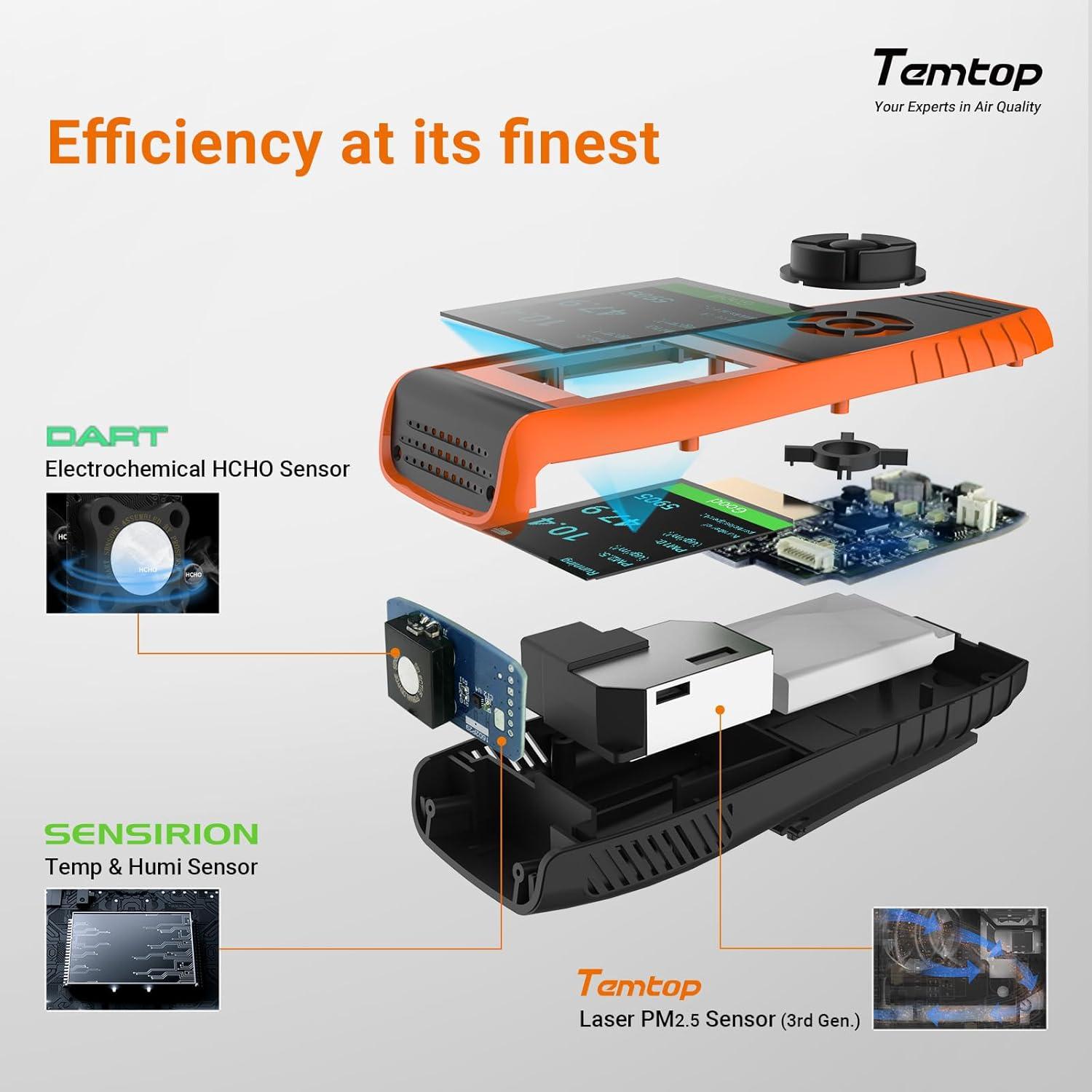 Kit de Monitoreo de Calidad del Aire Temtop LKC-1000S y M10+