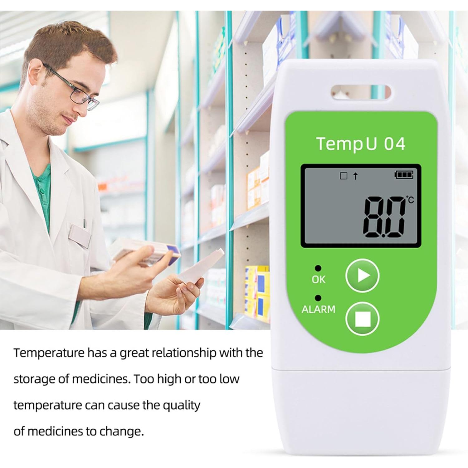 Registrador de Datos de Temperatura Tzone TempU04 USB Reutilizable