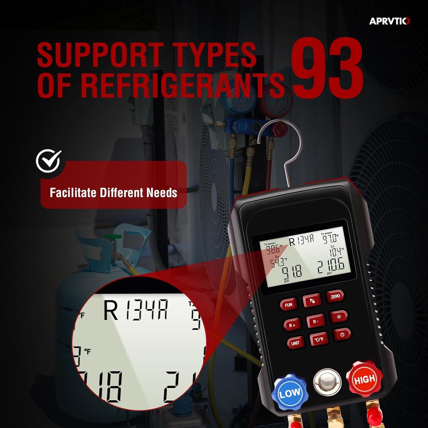 Medidor HVAC Digital Aprvtio AMF-300 con Mangueras 3000 PSI