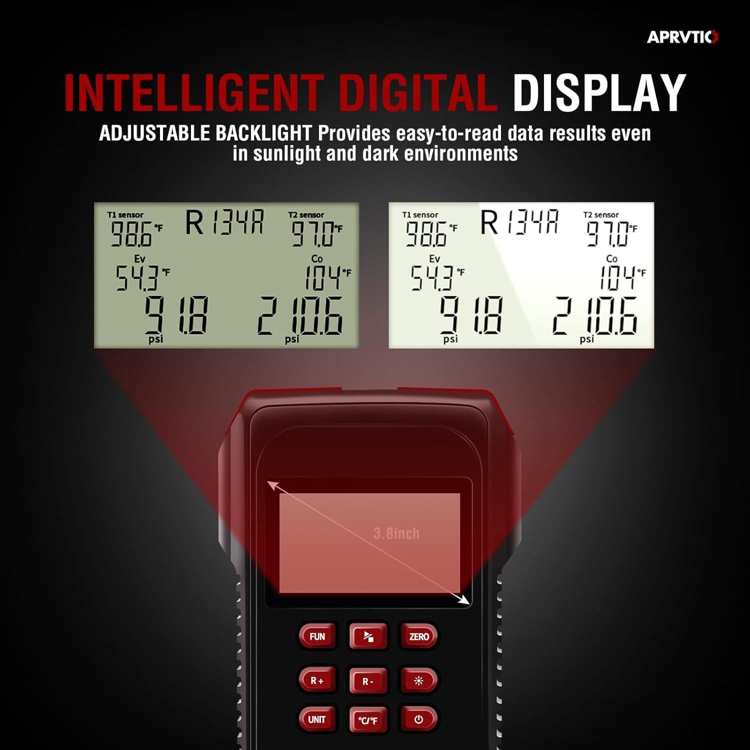 Medidor HVAC Digital Aprvtio AMF-300 con Mangueras 3000 PSI