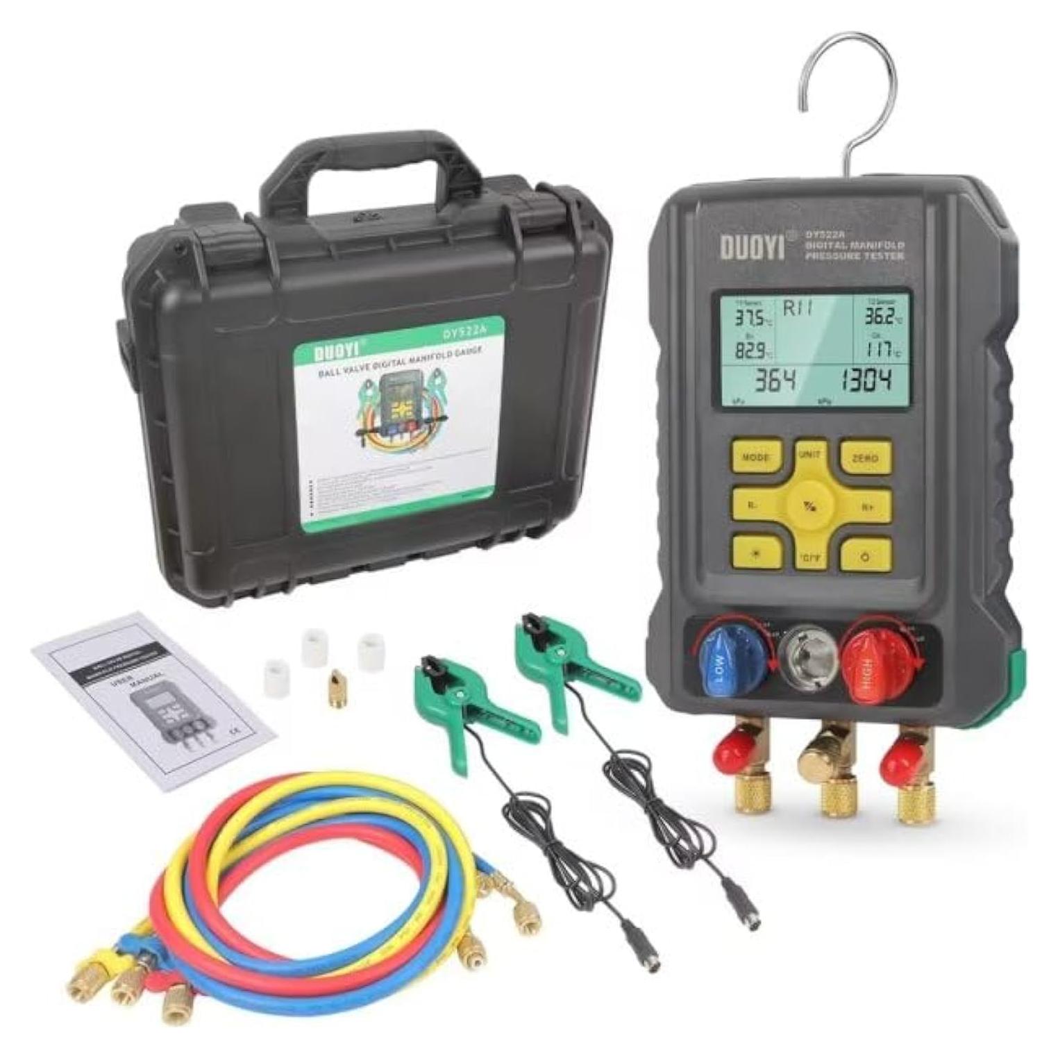 Manómetros Digitales HVAC DUOYI DY522A para 93 Refrigerantes