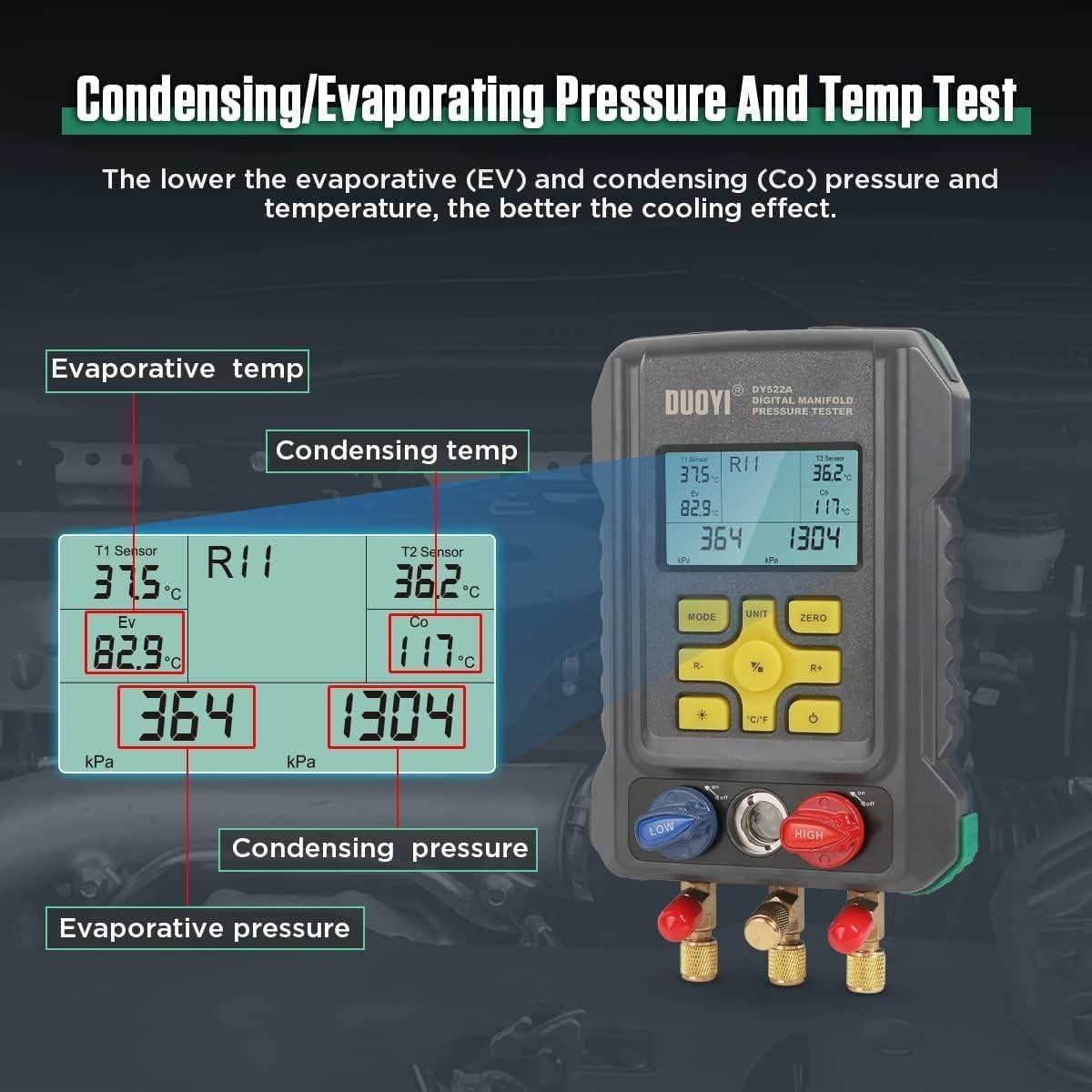 Manómetros Digitales HVAC DUOYI DY522A para 93 Refrigerantes