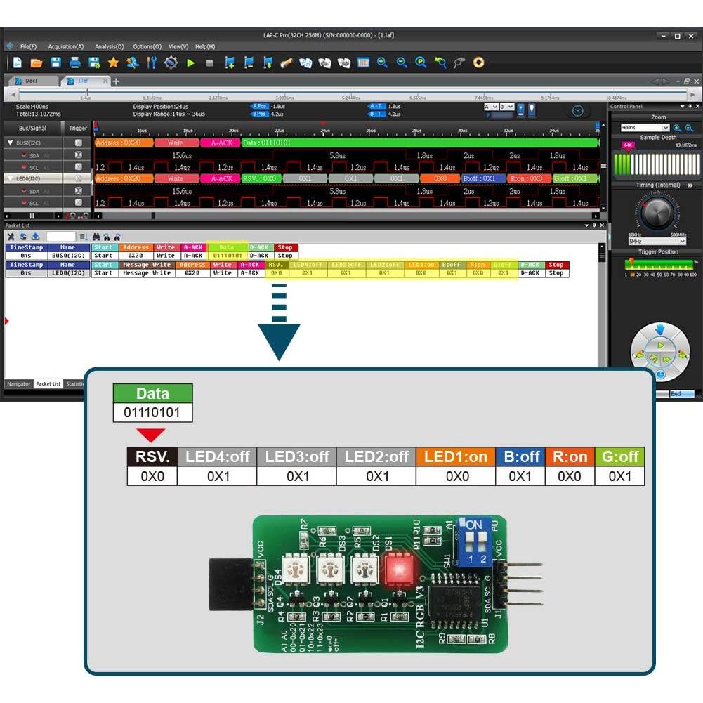 Analizador de Lógica Zeroplus LAP-C Pro 16 Canales 64Mb