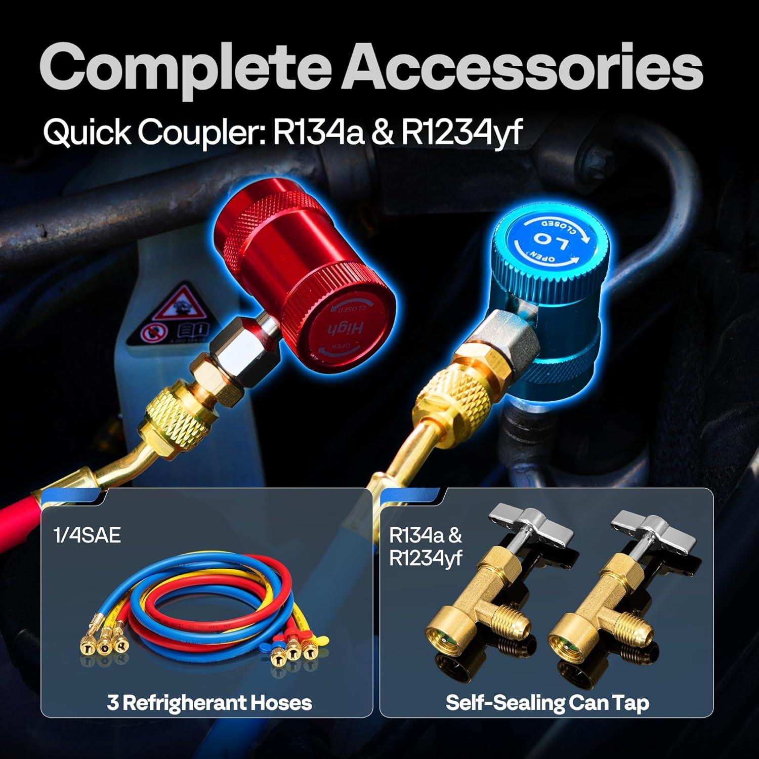 Manómetros Digitales HVAC VIVOHOME R134a R1234yf 3 Mangueras