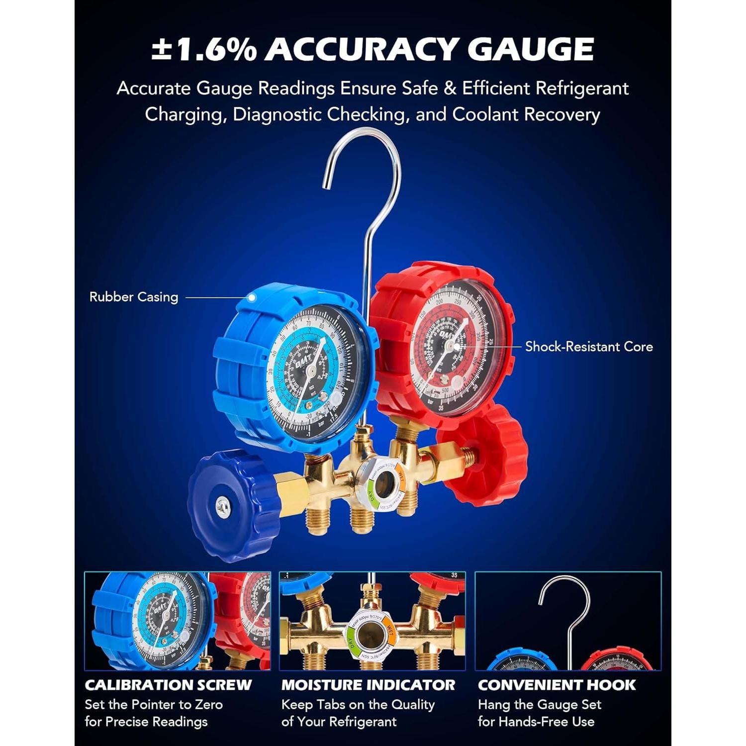 Kit de Bomba de Vacío Orion Motor Tech 1/3 hp 4.0 CFM con Manómetro