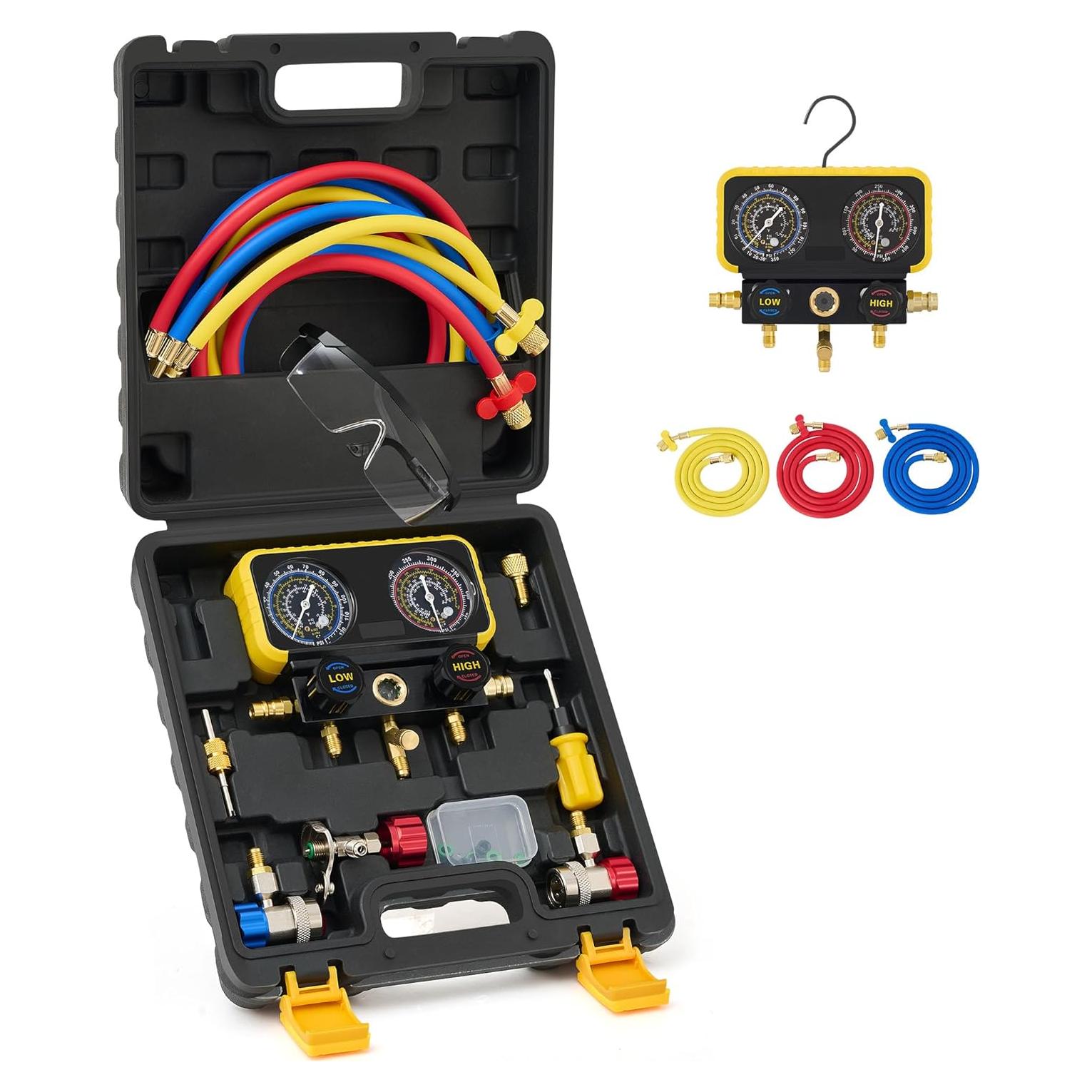 Kit de Manómetros de A/C Orion Motor Tech para Refrigerantes