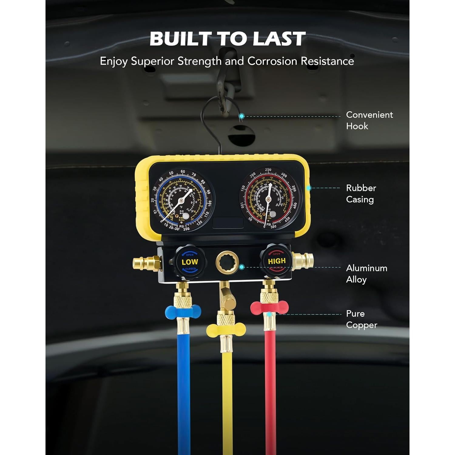 Kit de Manómetros de A/C Orion Motor Tech para Refrigerantes