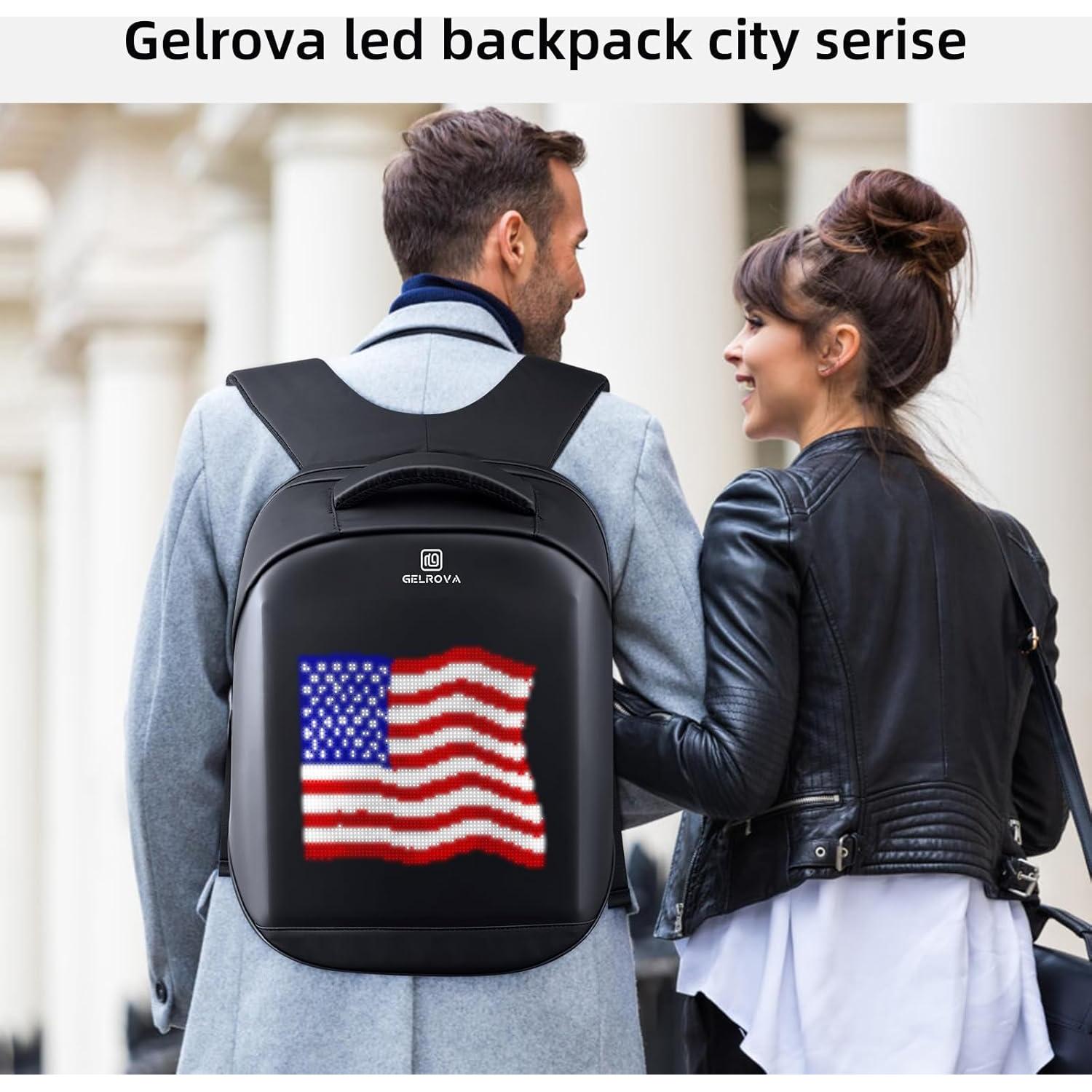Mochila LED Gelrova 17" Control APP Unisex 21L Negro