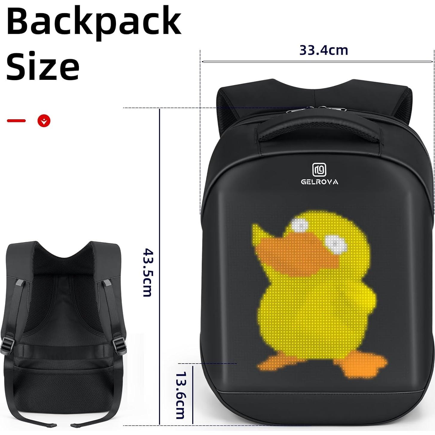 Mochila LED Gelrova 17" Control APP Unisex 21L Negro