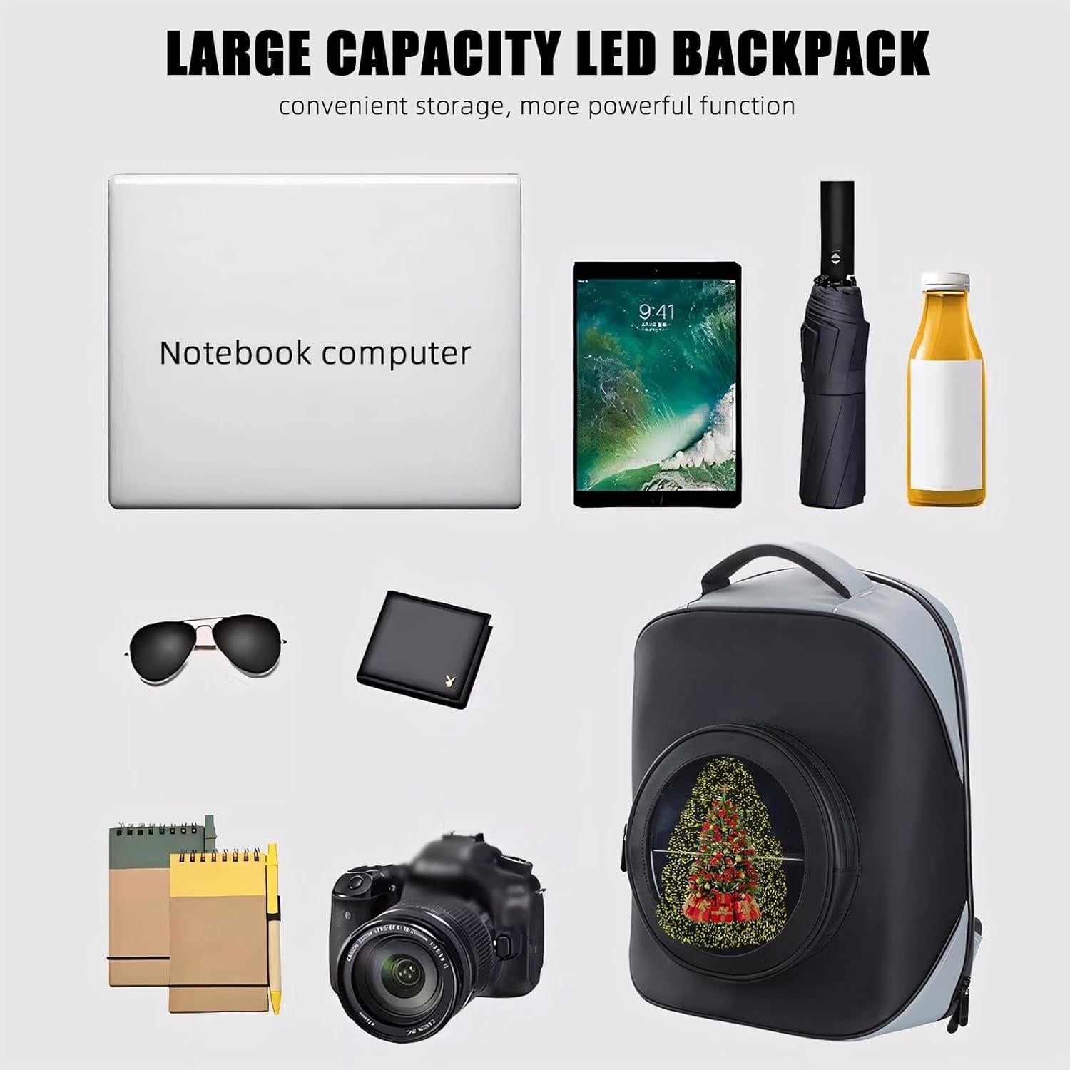 Mochila Holograma 3D Missyou 40 cm con Control Remoto y 700 Videos