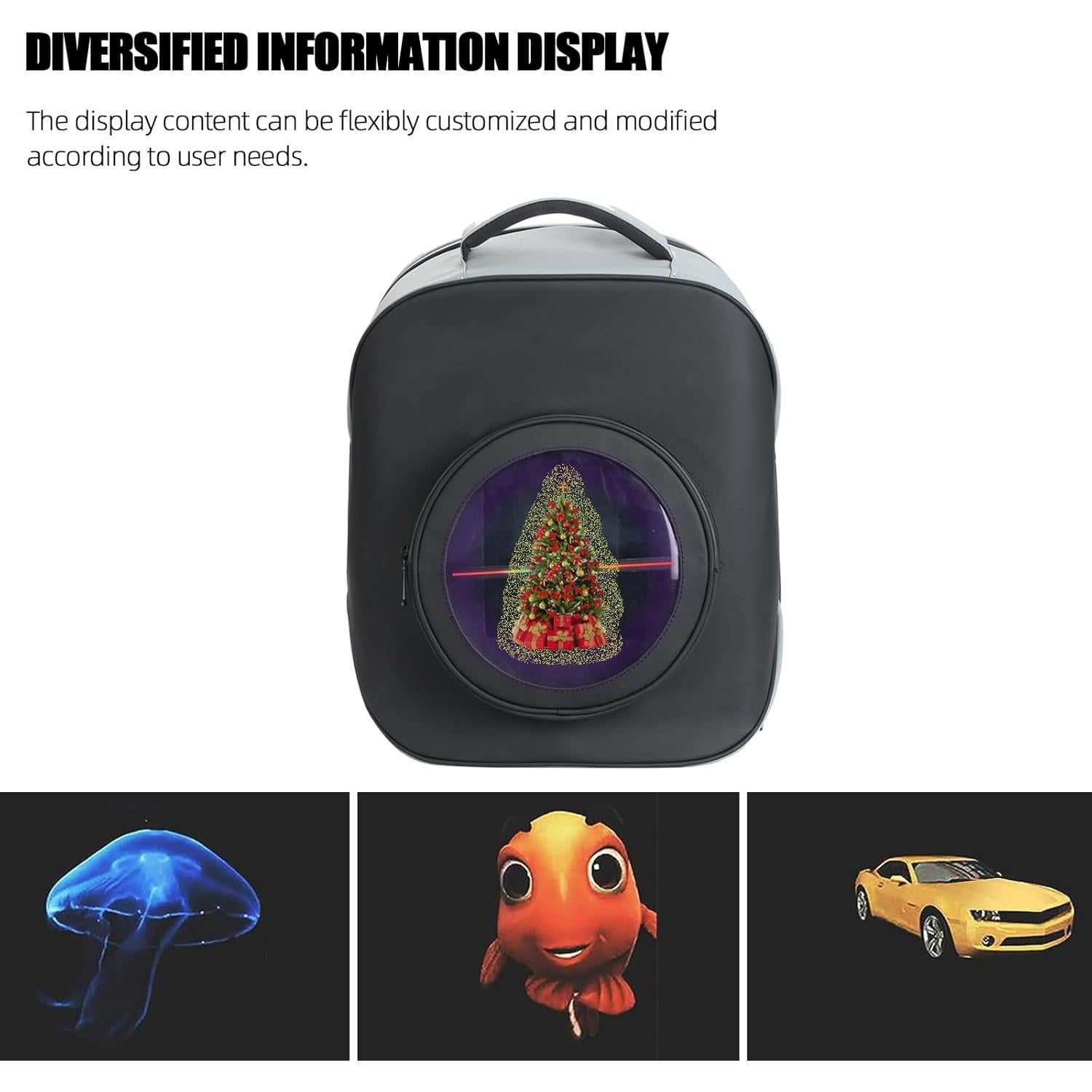Mochila Holograma 3D Missyou 40 cm con Control Remoto y 700 Videos
