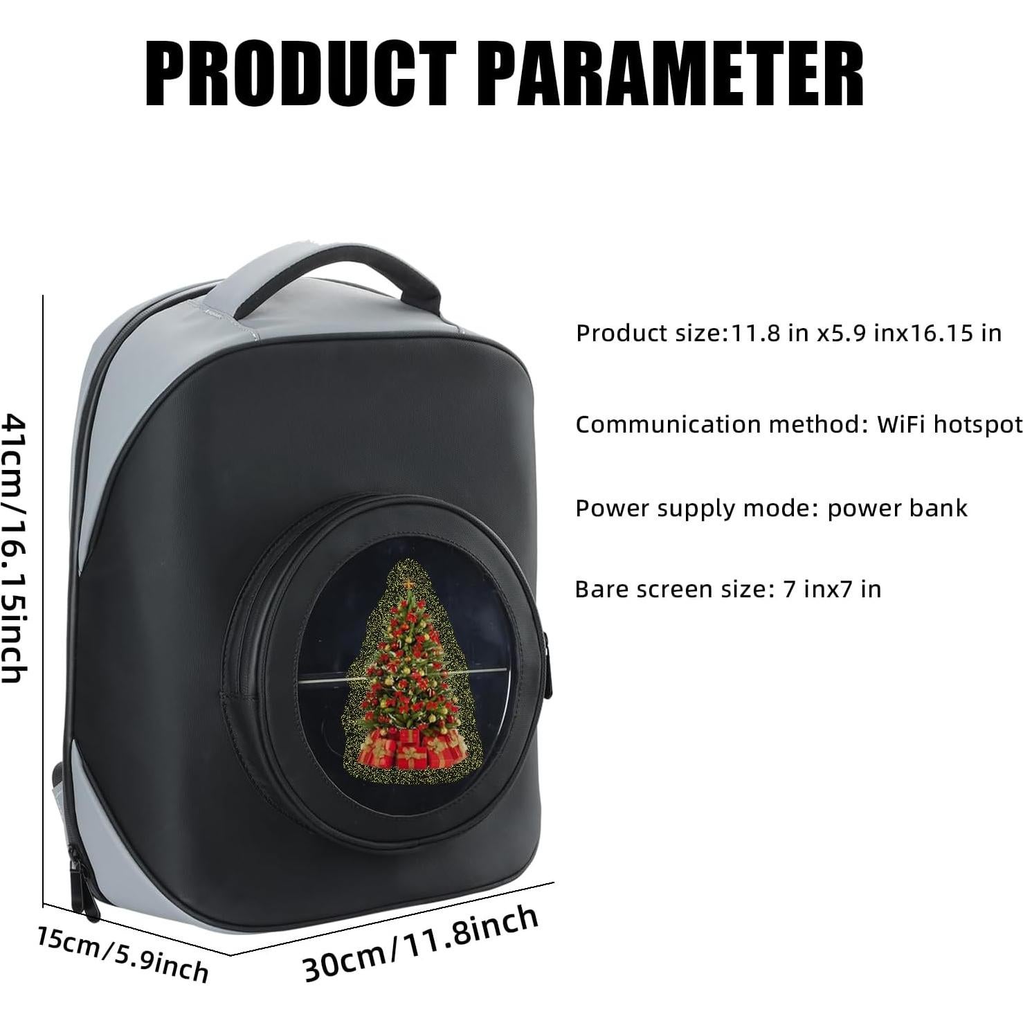 Mochila Holograma 3D Missyou 40 cm con Control Remoto y 700 Videos