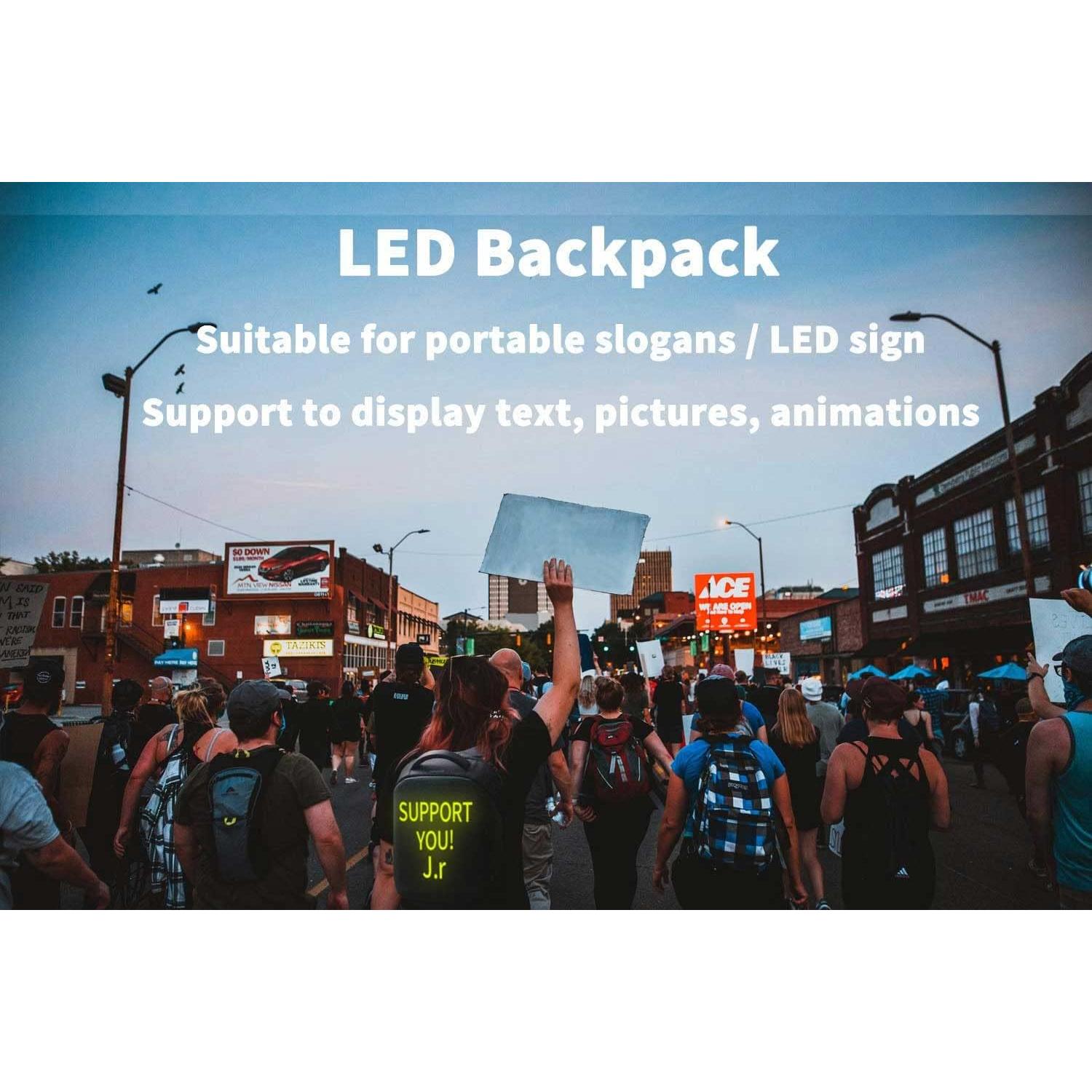 Mochila LED Inteligente Welaso 21L con Funda Impermeable